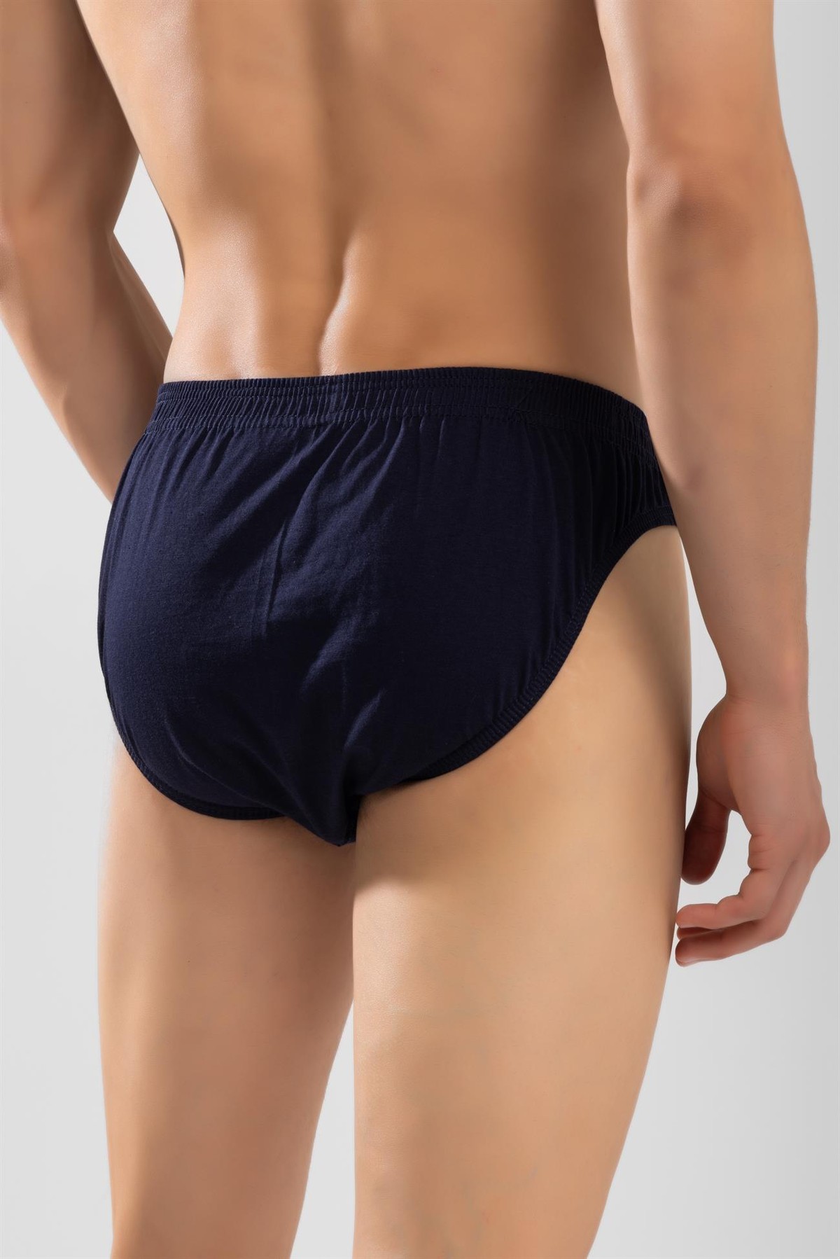 Erkek Pamuklu Beli Lastikli Düz Slip Külot 3'lü Paket Lacivert