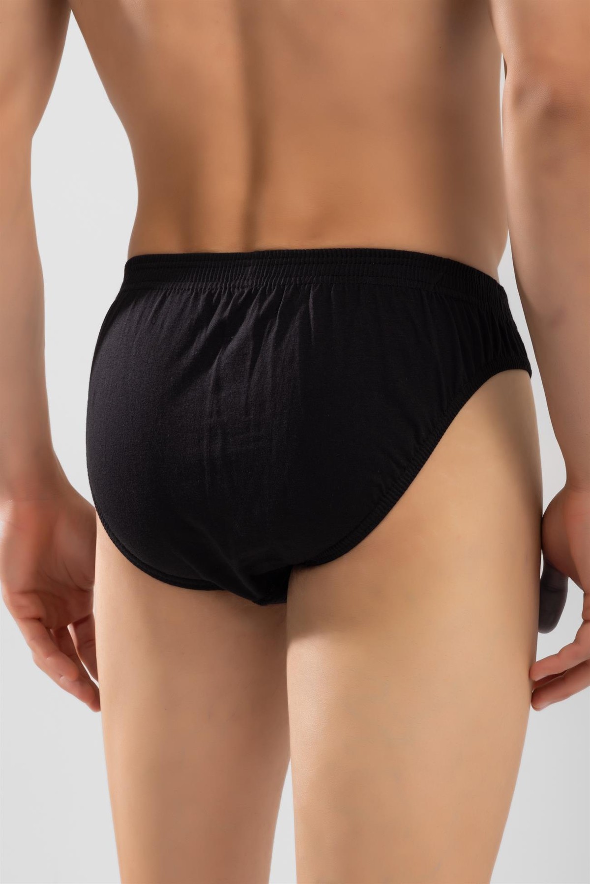 Erkek Pamuklu Beli Lastikli Düz Slip Külot Siyah