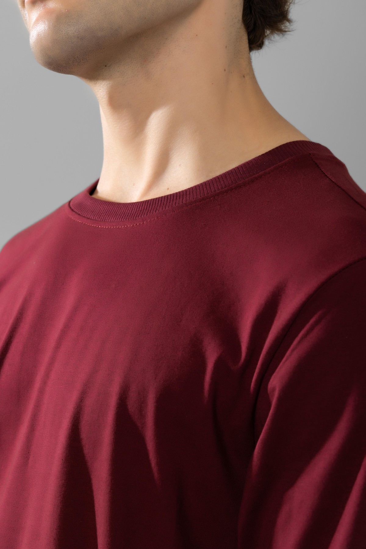 Erkek Pamuklu Bisiklet Yaka Baskılı Uzun Kollu Pijama Takımı 9802 BORDO