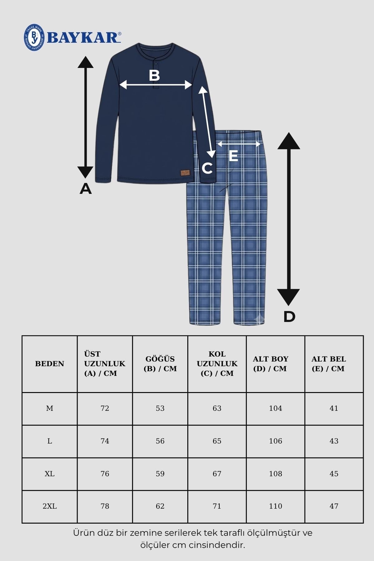 Erkek Pamuklu Bisiklet Yaka Baskılı Uzun Kollu Pijama Takımı 9803 Lacivert