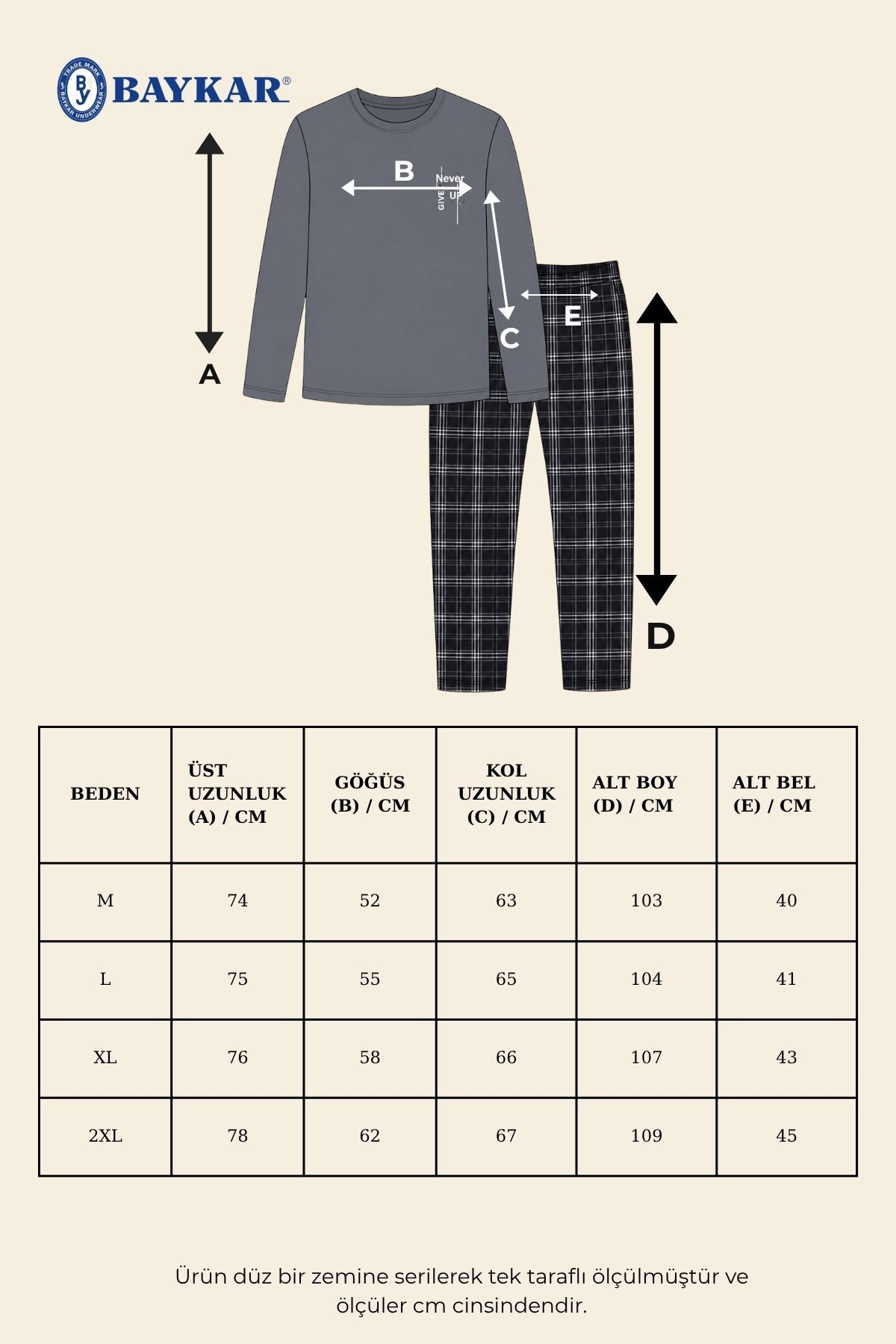 Erkek Pamuklu Bisiklet Yaka Baskılı Uzun Kollu Pijama Takımı 9814 Gri