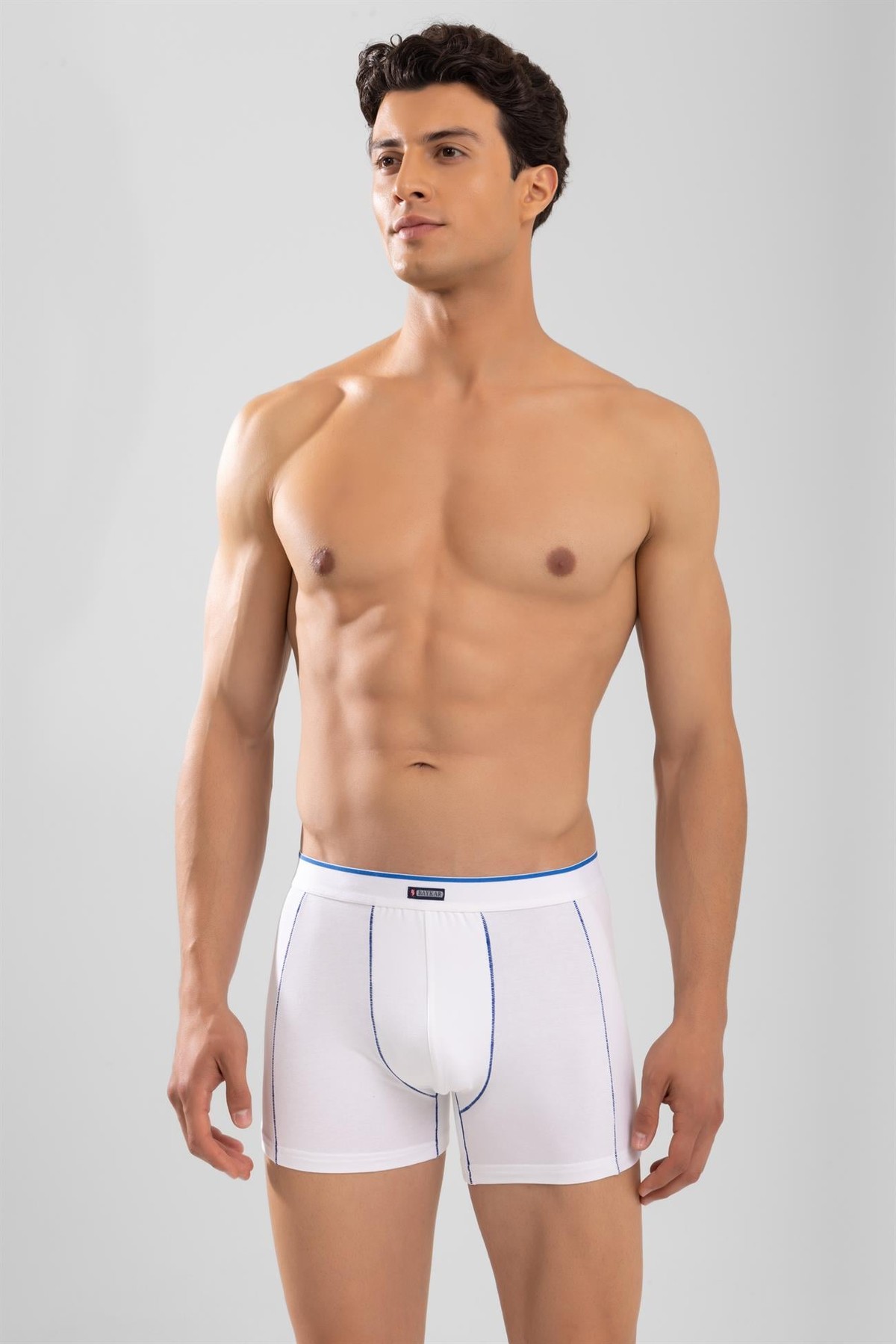 Erkek Pamuklu Compact Likralı Boxer3'lü Paket Beyaz