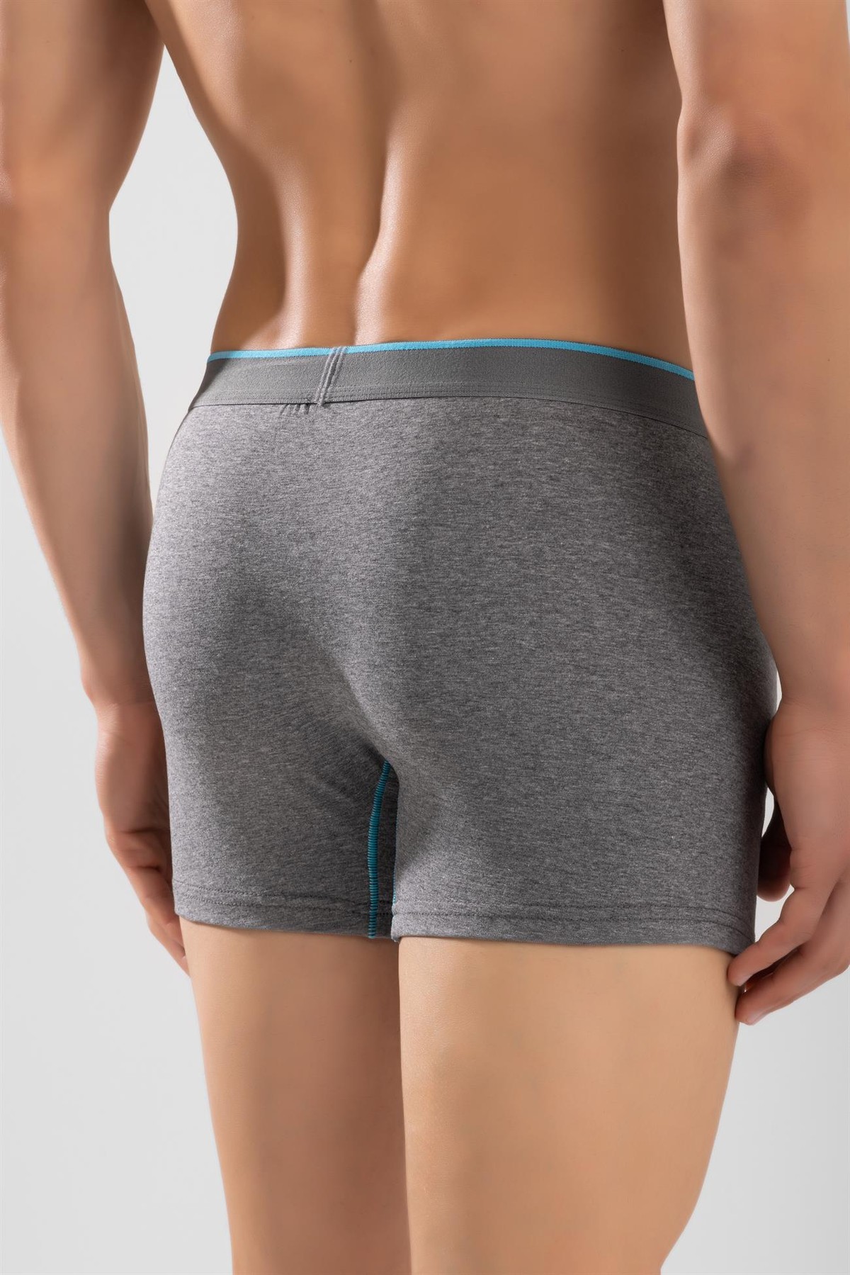 Erkek Pamuklu Compact Likralı Boxer3'lü Paket Füme