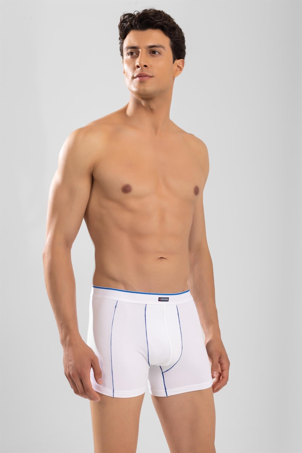 Erkek Pamuklu Compact Likralı Boxer3'lü Paket Beyaz