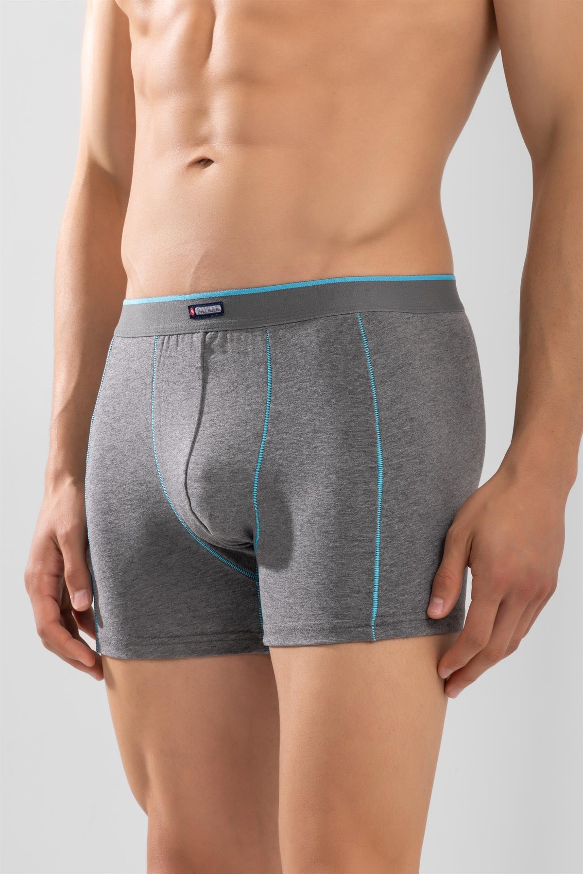Erkek Pamuklu Compact Likralı Boxer3'lü Paket Füme