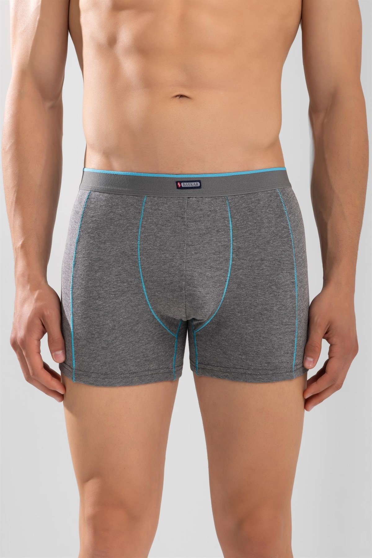 Erkek Pamuklu Compact Likralı Boxer3'lü Paket Füme