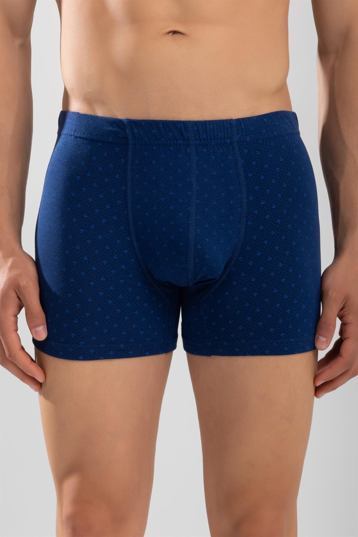 Erkek Pamuklu Compact Likralı Desenli Boxer3'lü Paket Lacivert