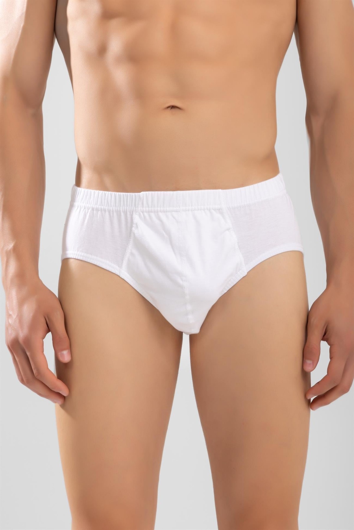 Erkek Pamuklu Düz Slip Külot 3'lü Paket Beyaz