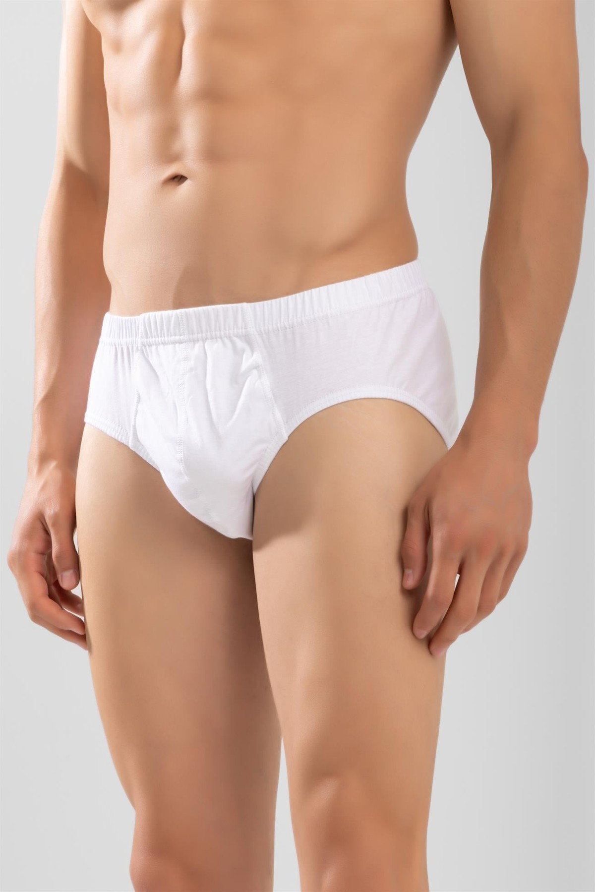 Erkek Pamuklu Düz Slip Külot 3'lü Paket Beyaz