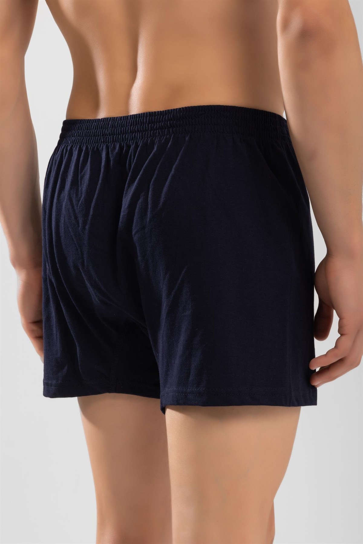 Erkek Pamuklu Rahat Kesim Havlu Bel Boxer 3'lü Paket Lacivert