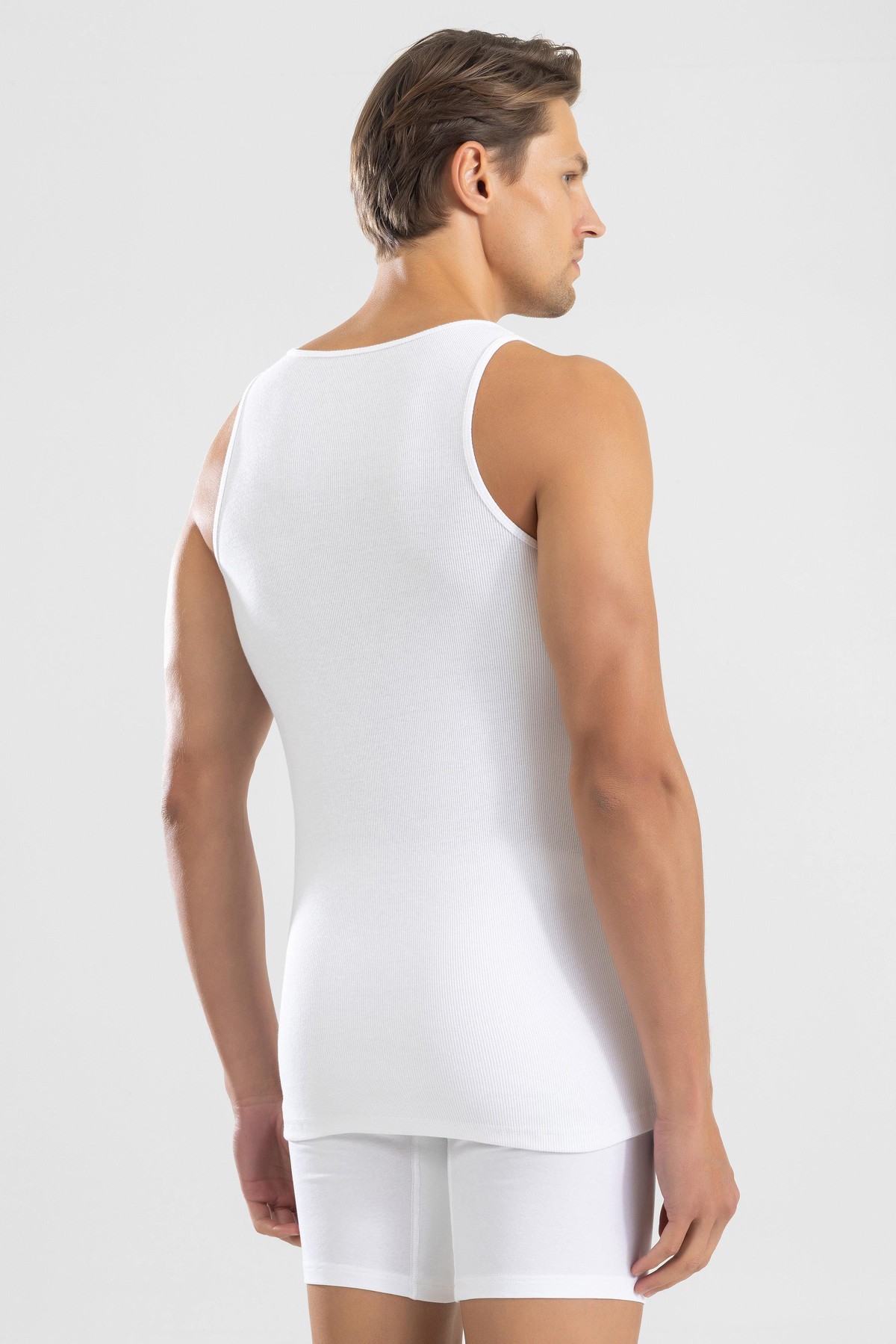 Erkek Slim Fit Esnek Pamuklu Ribana Atlet Renkli 3lü Paket