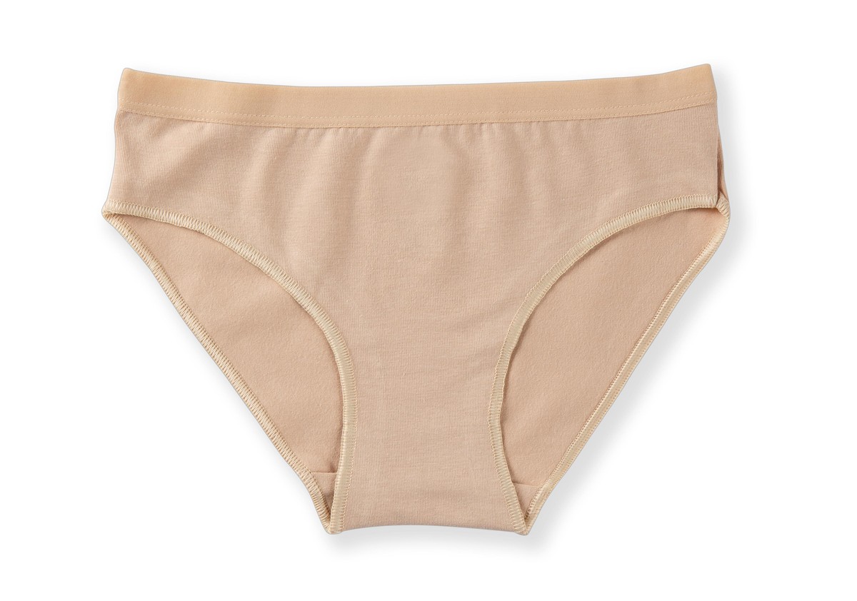 Genç Kız Çocuk Pamuklu Likralı Bikini Kesim Düz Basic Külot 6'lı Paket 5005 Ten Rengi