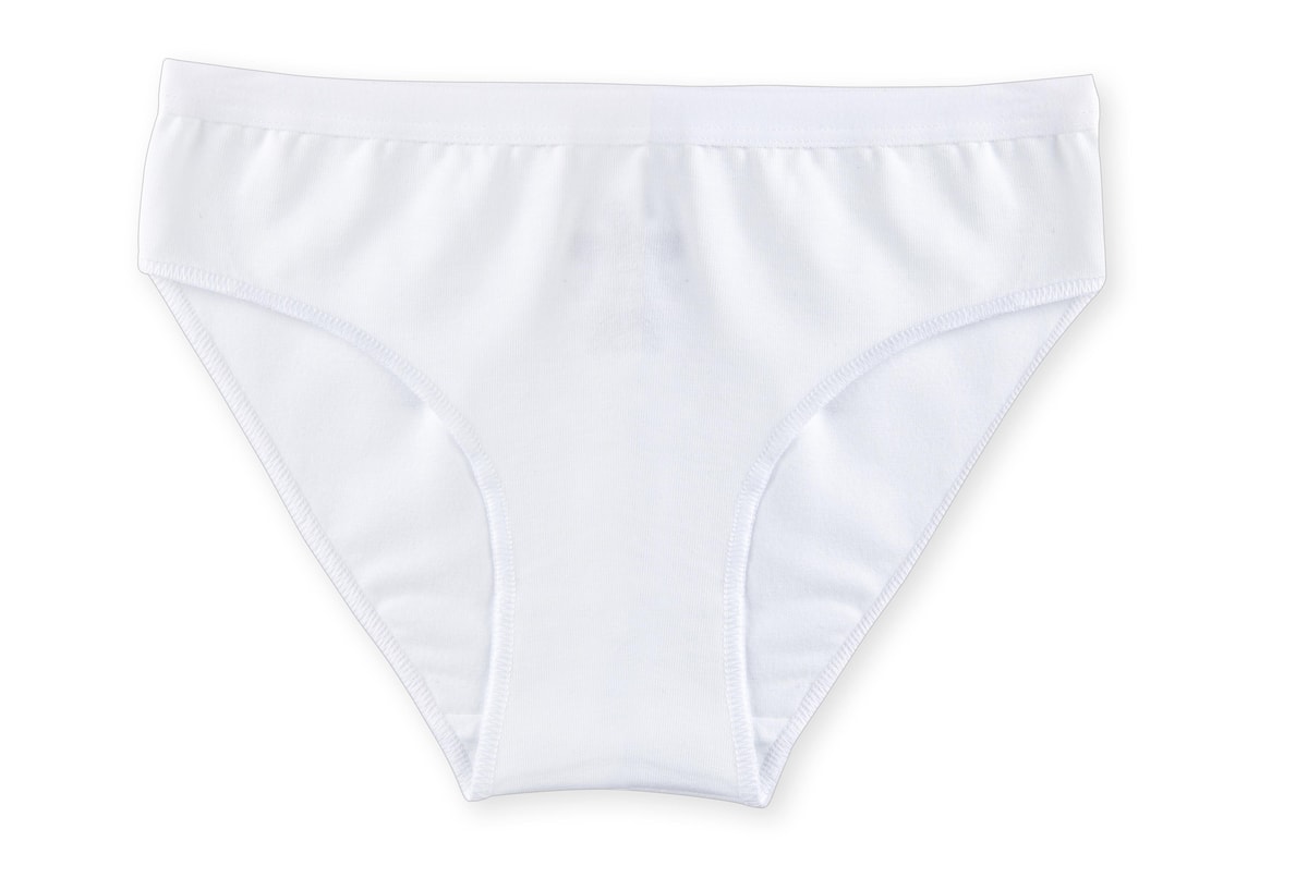 Genç Kız Çocuk Pamuklu Likralı Bikini Kesim Düz Basic Külot 6'lı Paket 5005 Beyaz
