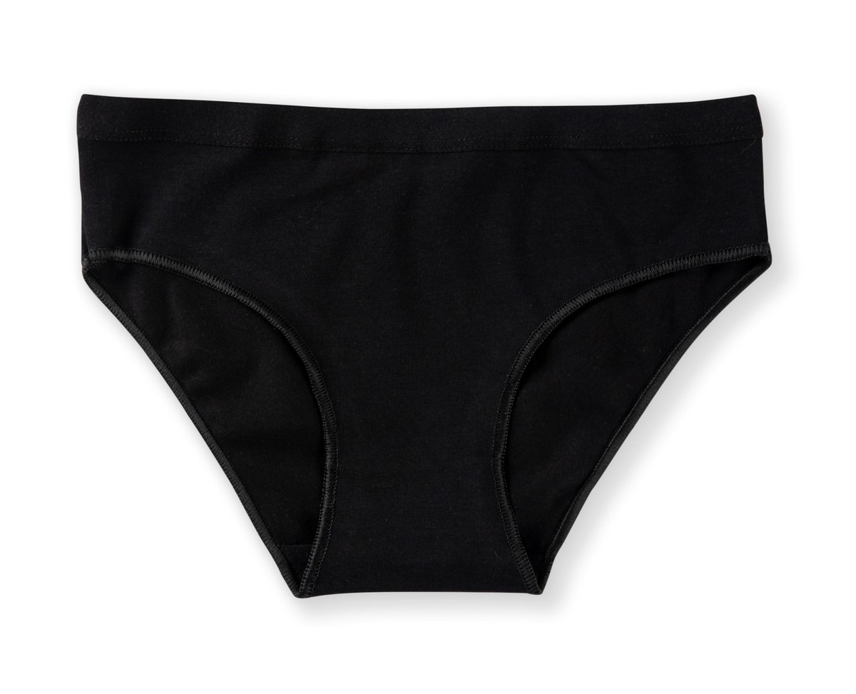 Genç Kız Çocuk Pamuklu Likralı Bikini Kesim Düz Basic Külot 6'lı Paket 5005 Siyah