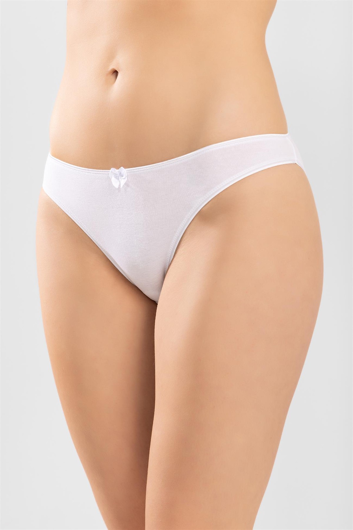 Kadın Bikini Kesim Basic Pamuklu Külot 3'lü Paket Beyaz