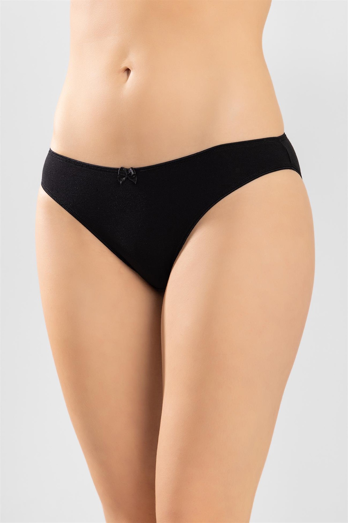 Kadın Bikini Kesim Basic Pamuklu Külot 3'lü Paket Siyah