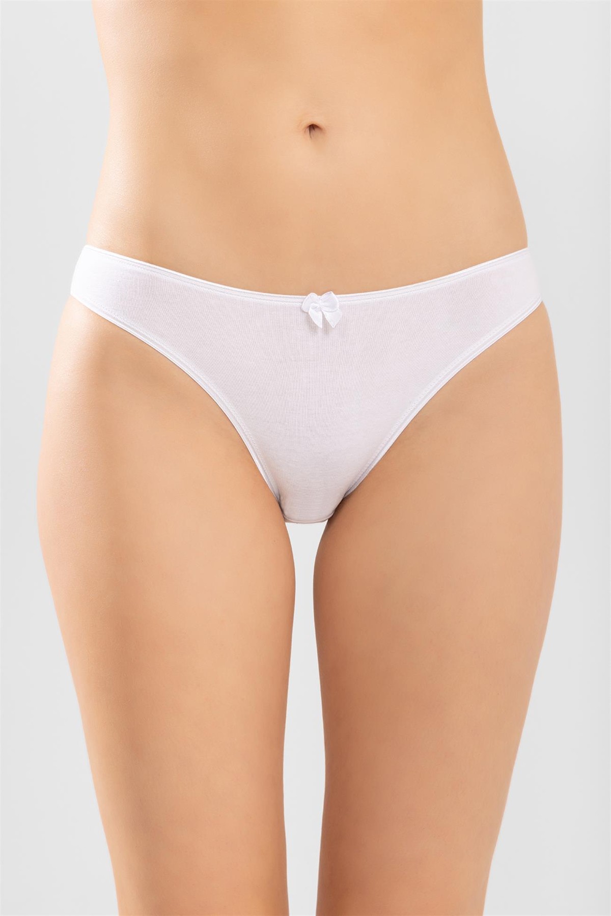 Kadın Bikini Kesim Basic Pamuklu Külot 3'lü Paket Beyaz