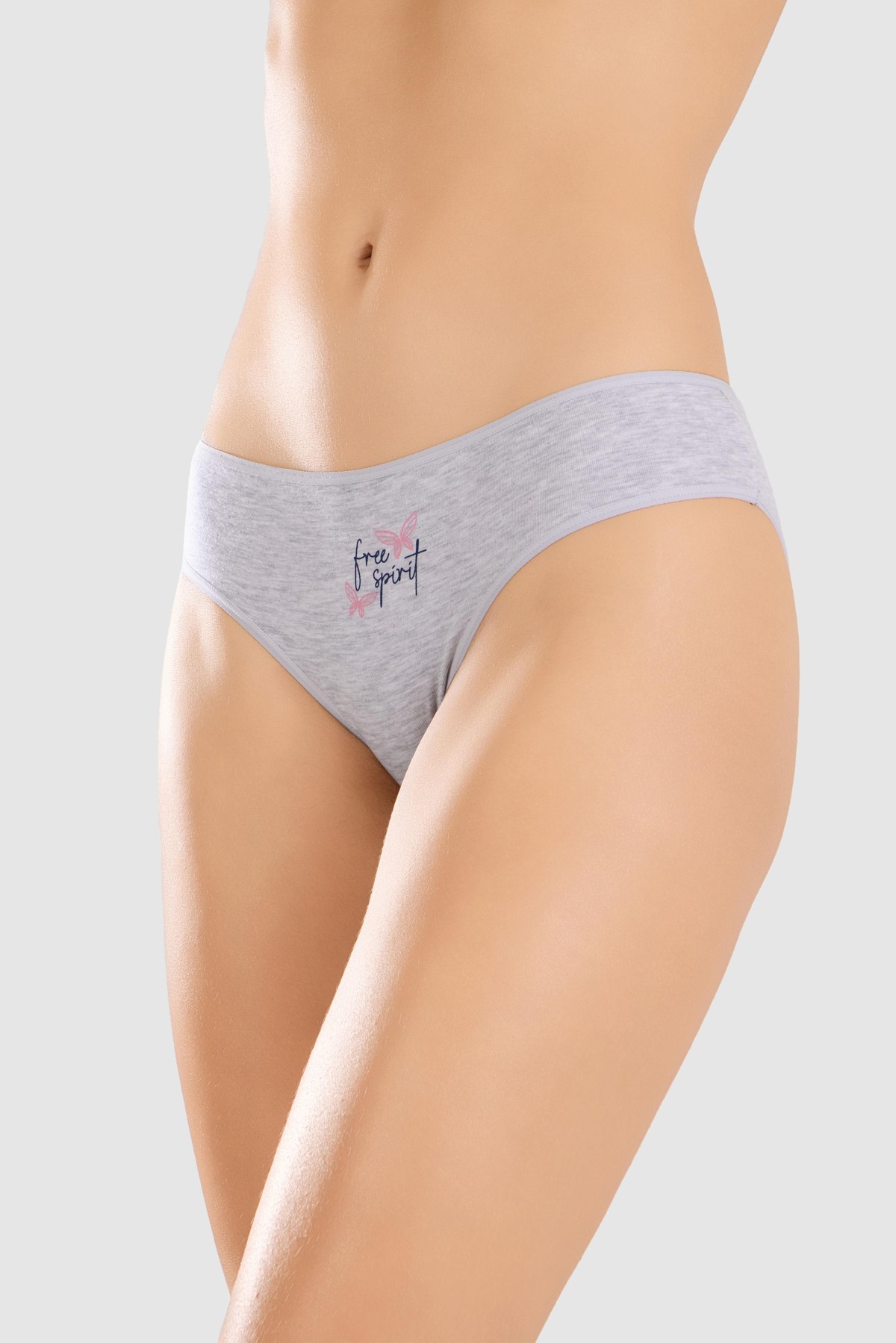 Kadın Bikini Kesim Renkli Pamuklu Külot 3'lü Paket 8414 RENKLİ