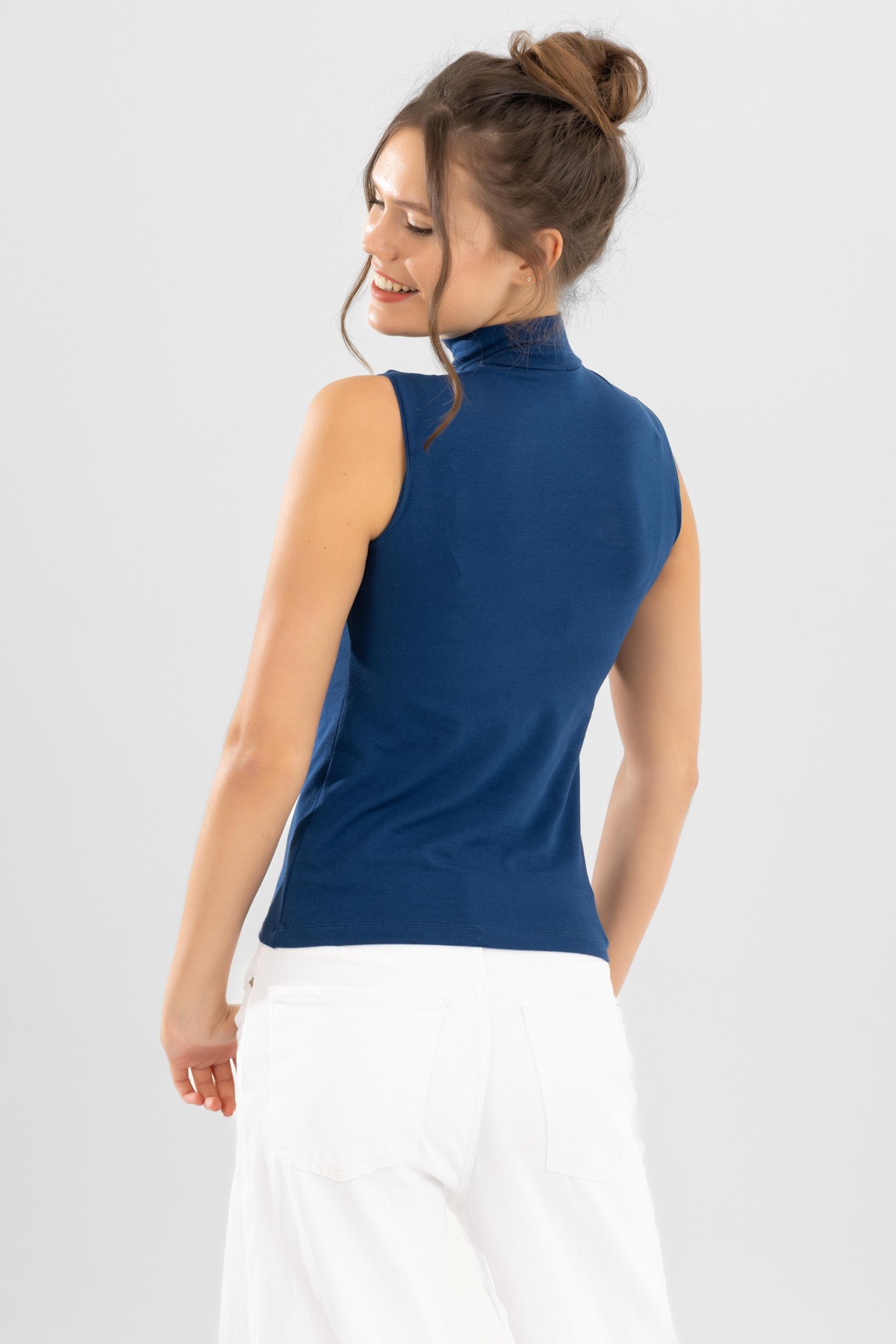 Kadın Pamuklu Balıkçı Yaka Body 6320 Lacivert