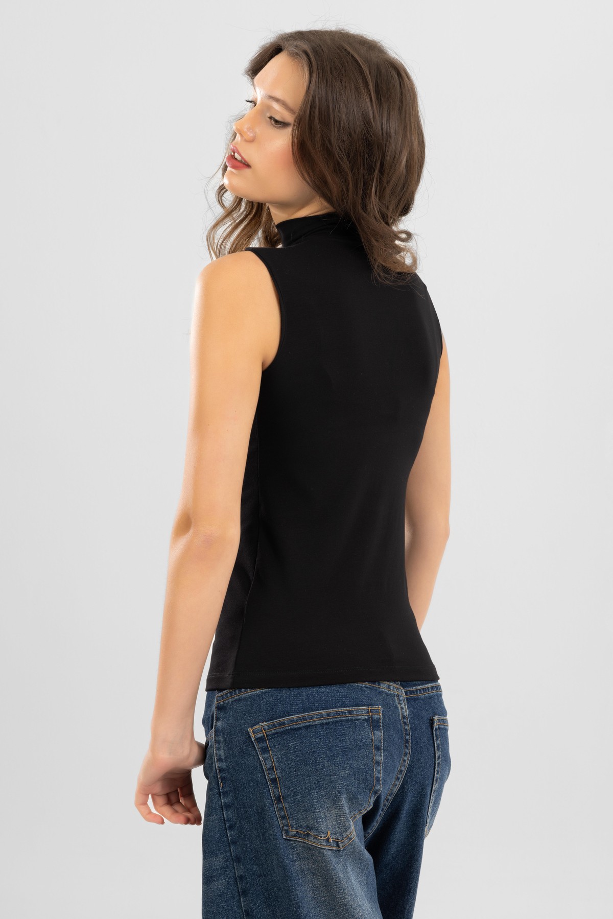 Kadın Pamuklu Balıkçı Yaka Body 6320 Siyah