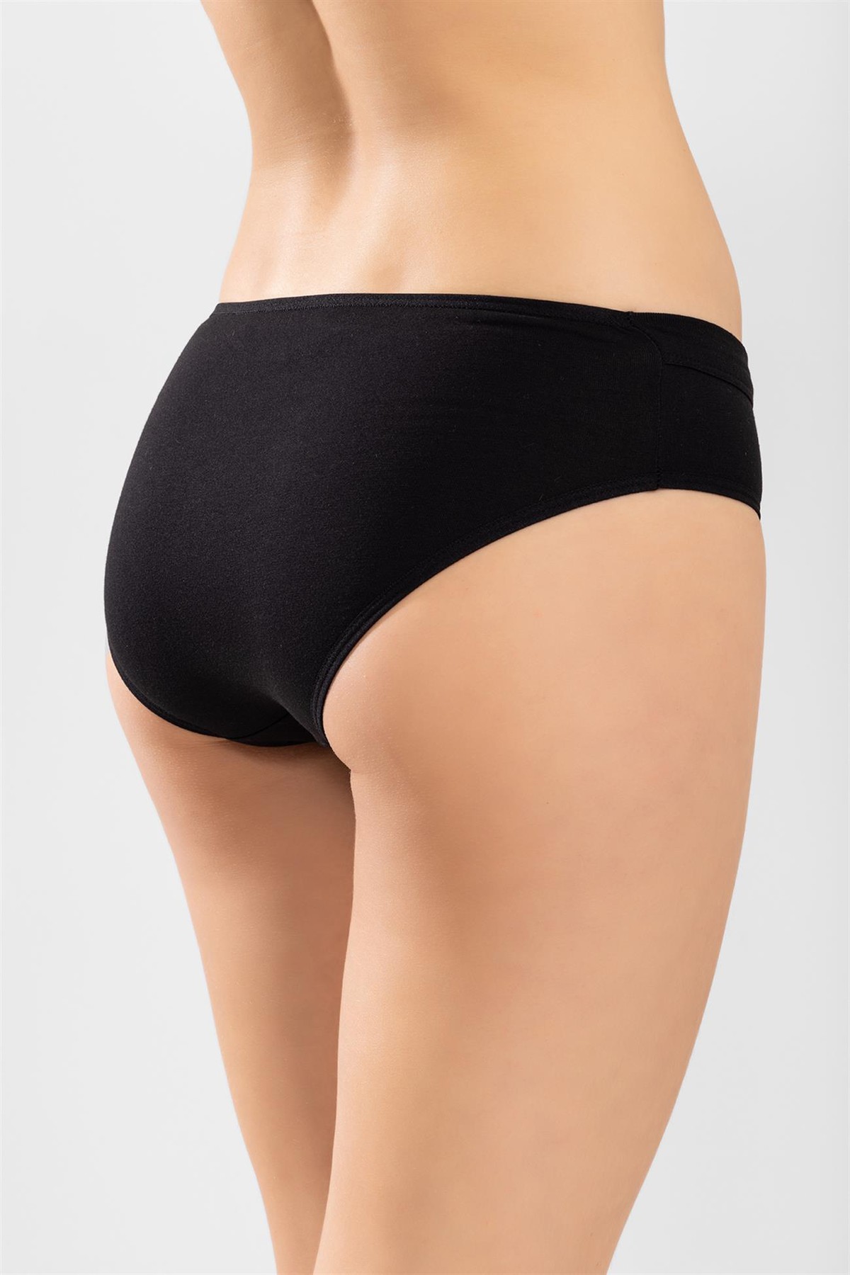 Kadın Pamuklu Bikini Kesim Taş İşlemeli Düz Külot 3'lü Paket Ten Rengi
