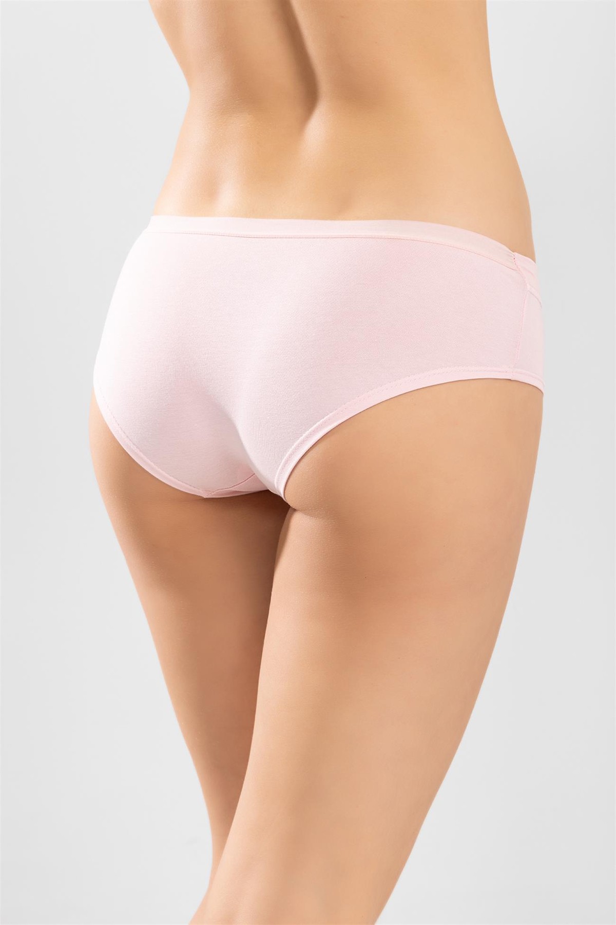 Kadın Pamuklu İşlemeli Bikini Kesim Düz Basic Külot 3'lü Paket RENKLİ