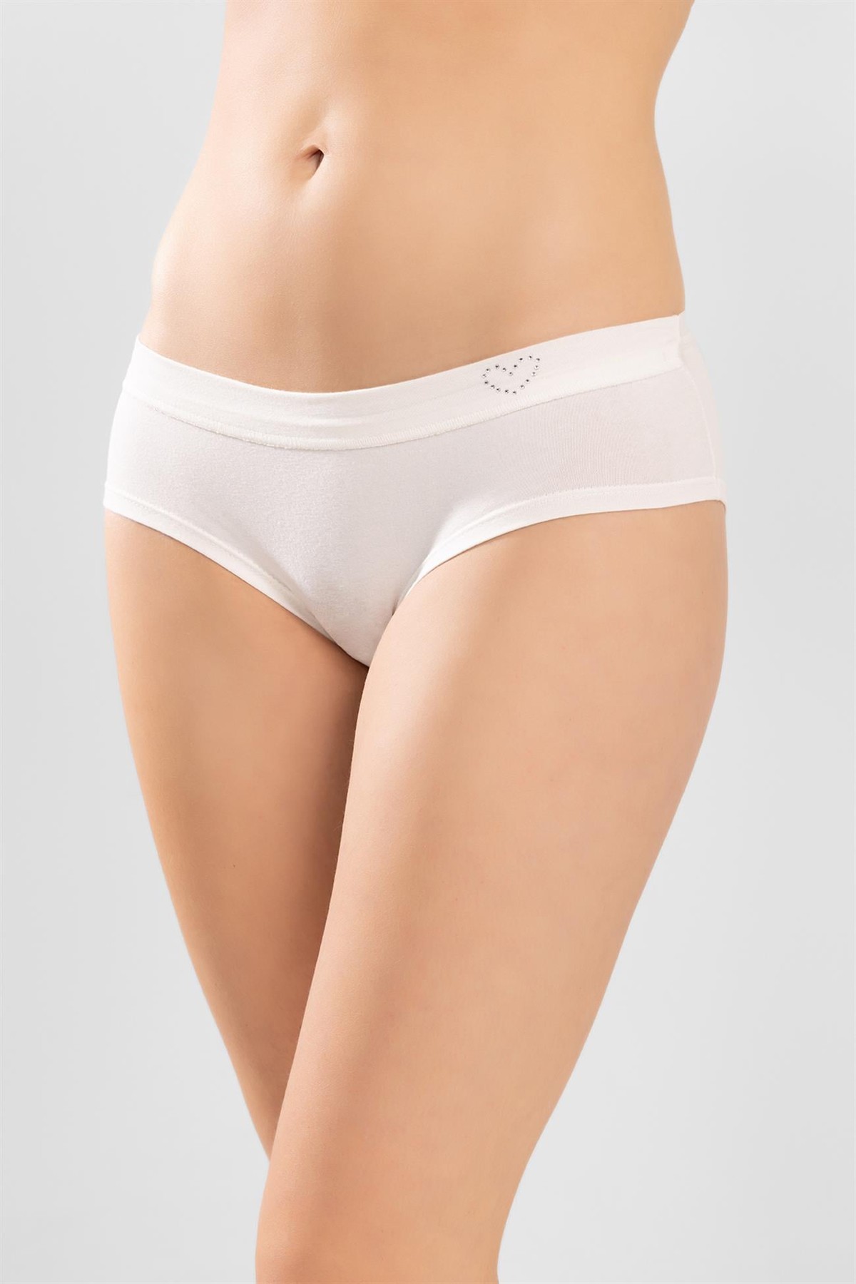 Kadın Pamuklu İşlemeli Bikini Kesim Düz Basic Külot 3'lü Paket RENKLİ