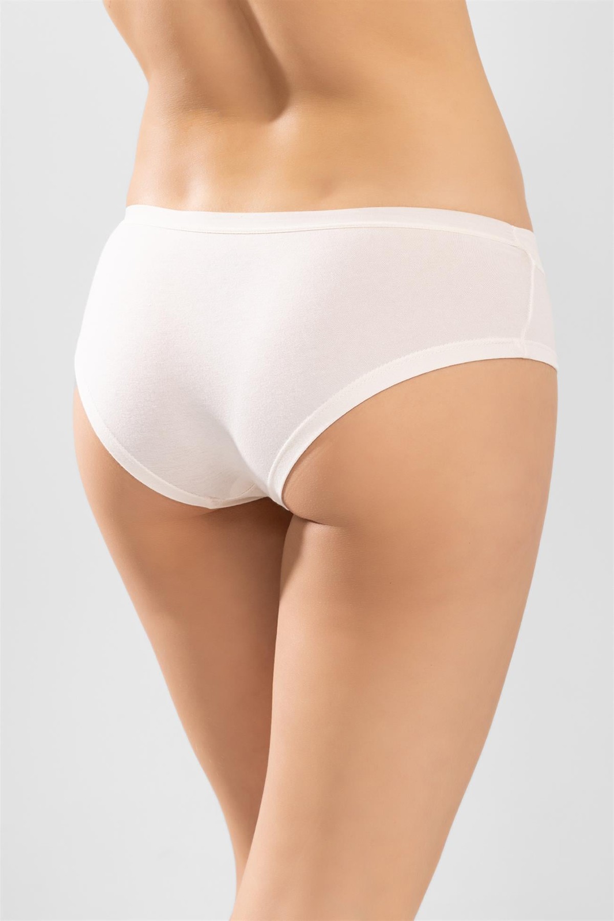 Kadın Pamuklu İşlemeli Bikini Kesim Düz Basic Külot 3'lü Paket RENKLİ