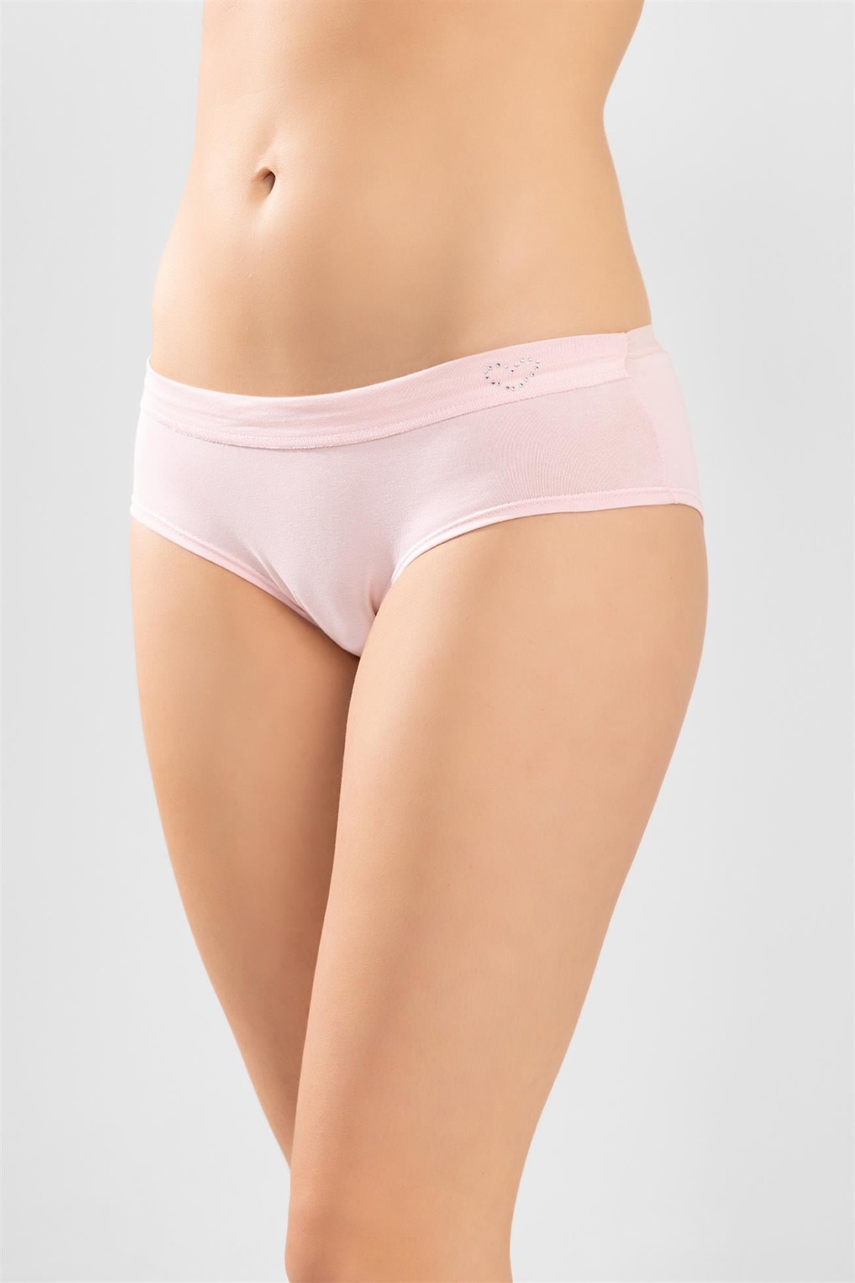Kadın Pamuklu İşlemeli Bikini Kesim Düz Basic Külot 3'lü Paket RENKLİ