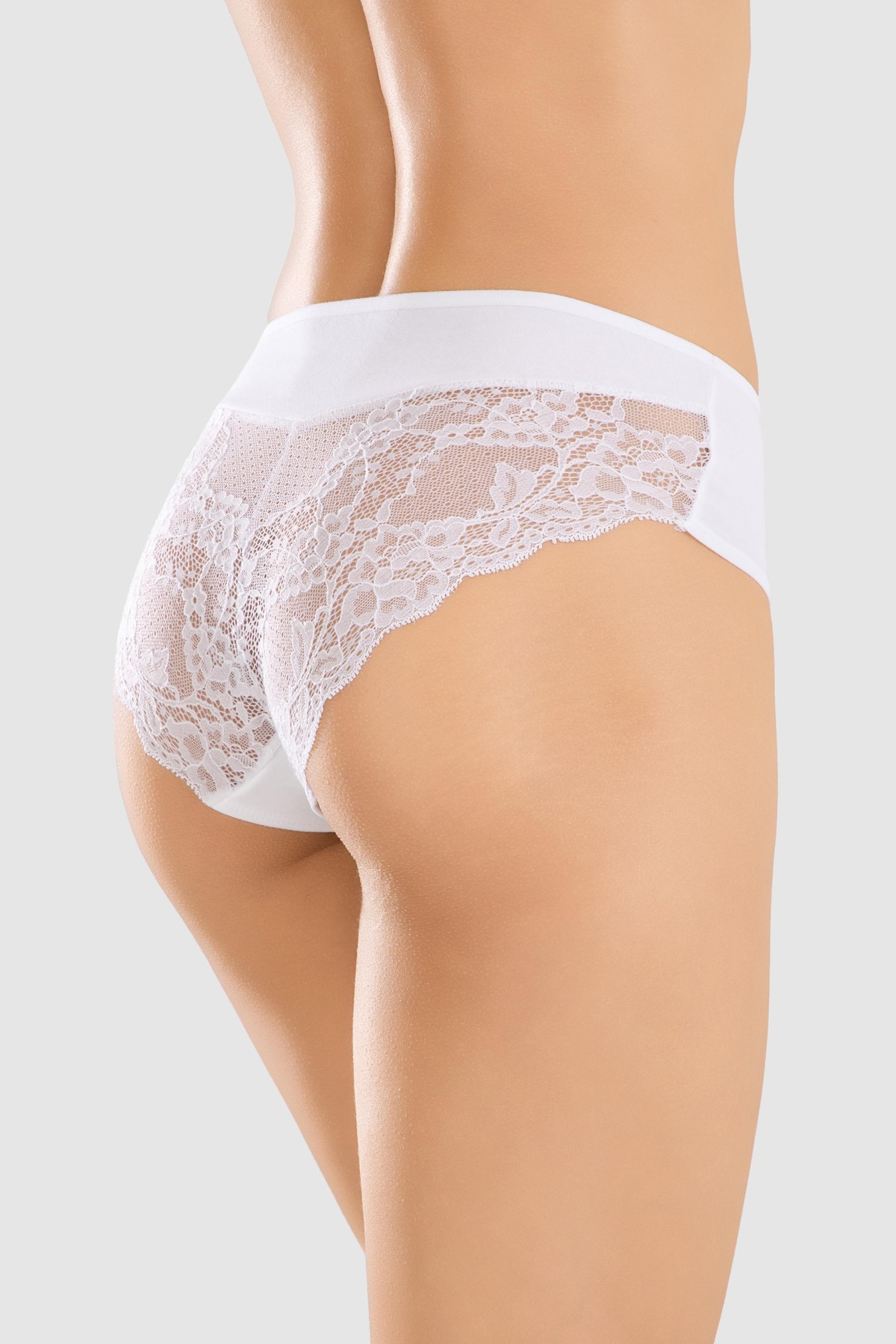 Kadın Pamuklu Likralı Arkası Dantelli Slip Külot 32lü Paket 8432 Beyaz