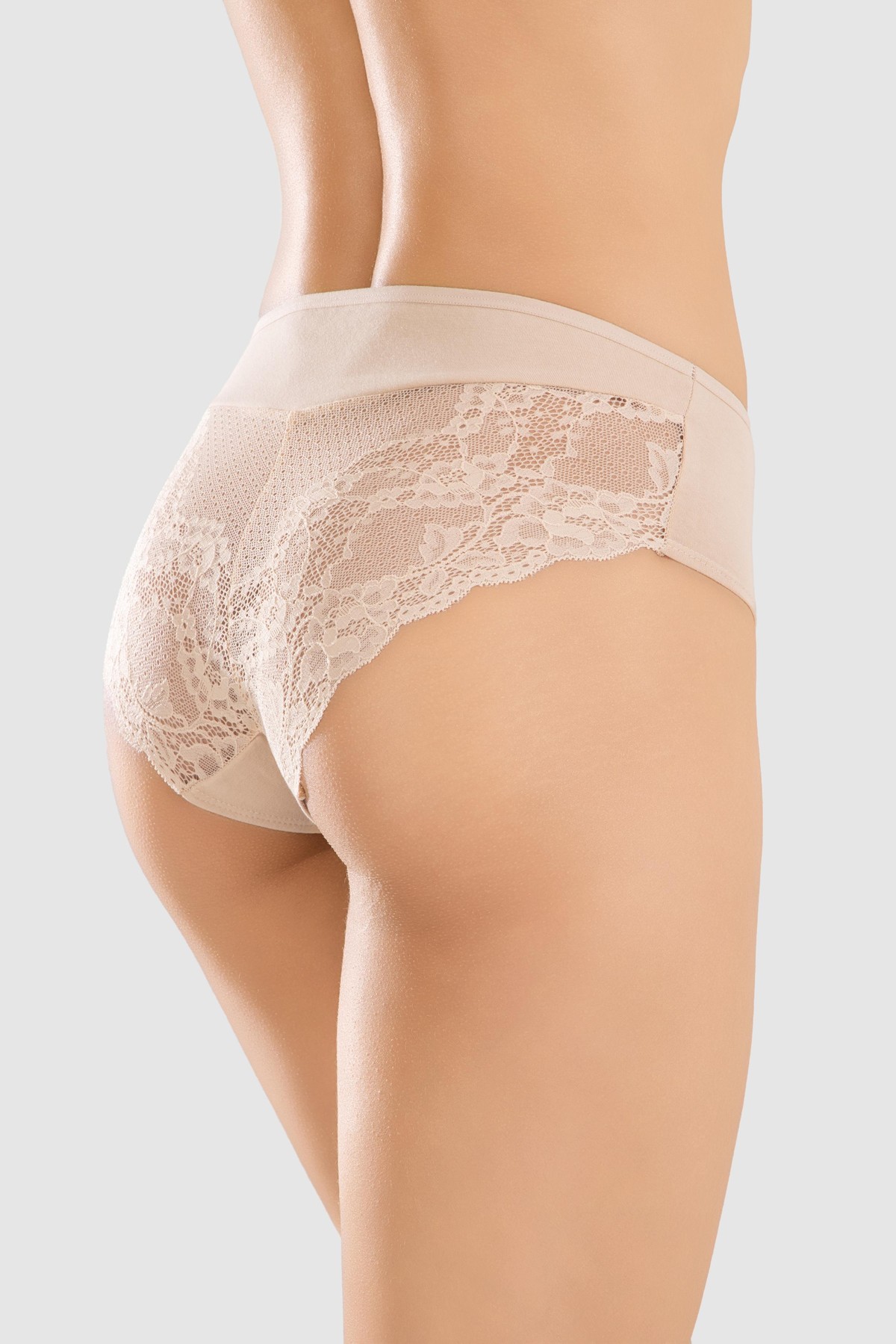 Kadın Pamuklu Likralı Arkası Dantelli Slip Külot 32lü Paket 8432 Ten Rengi