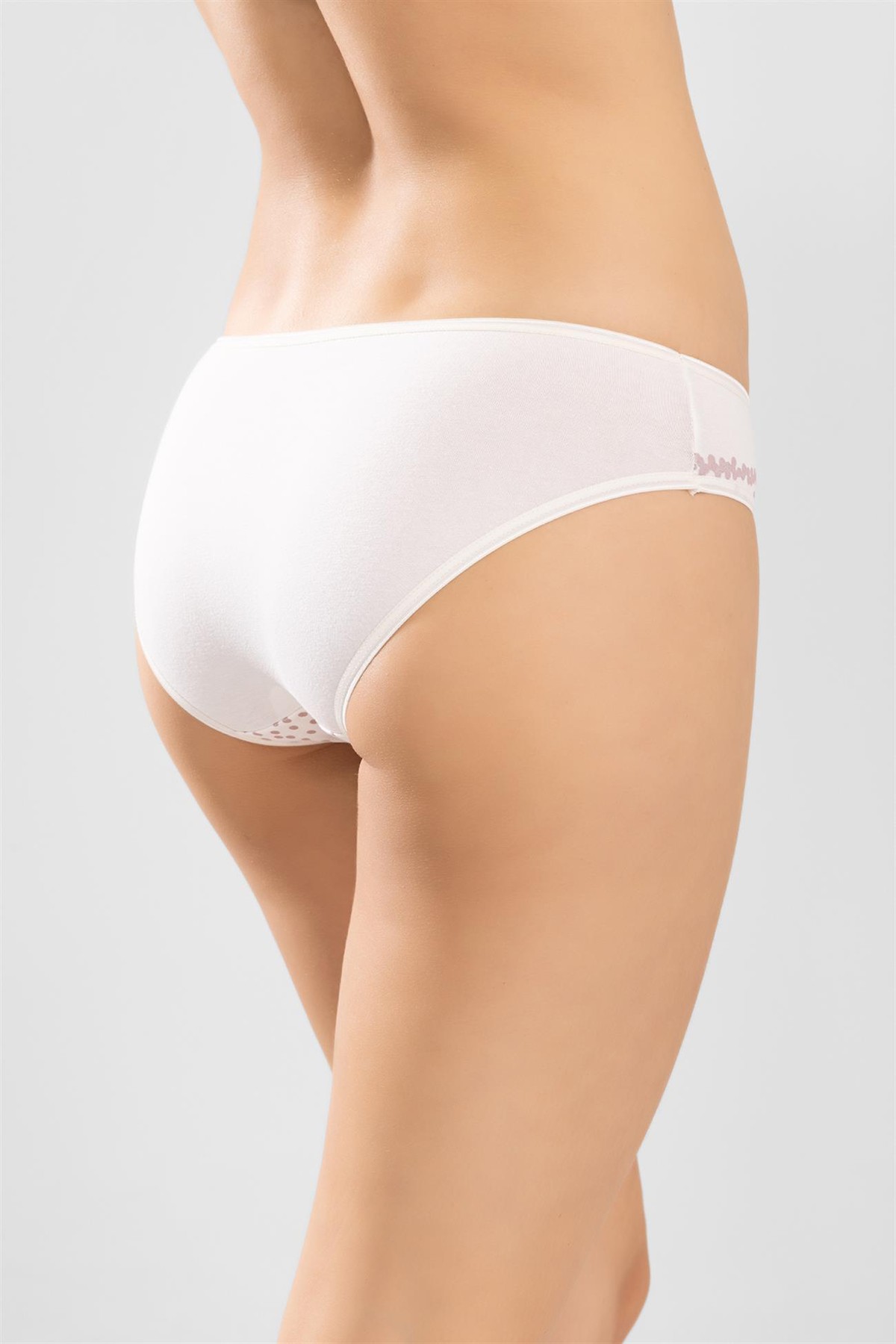 Kadın Pamuklu Puantiye Desenli Bikini Kesim Külot 3'lü Paket Renkli
