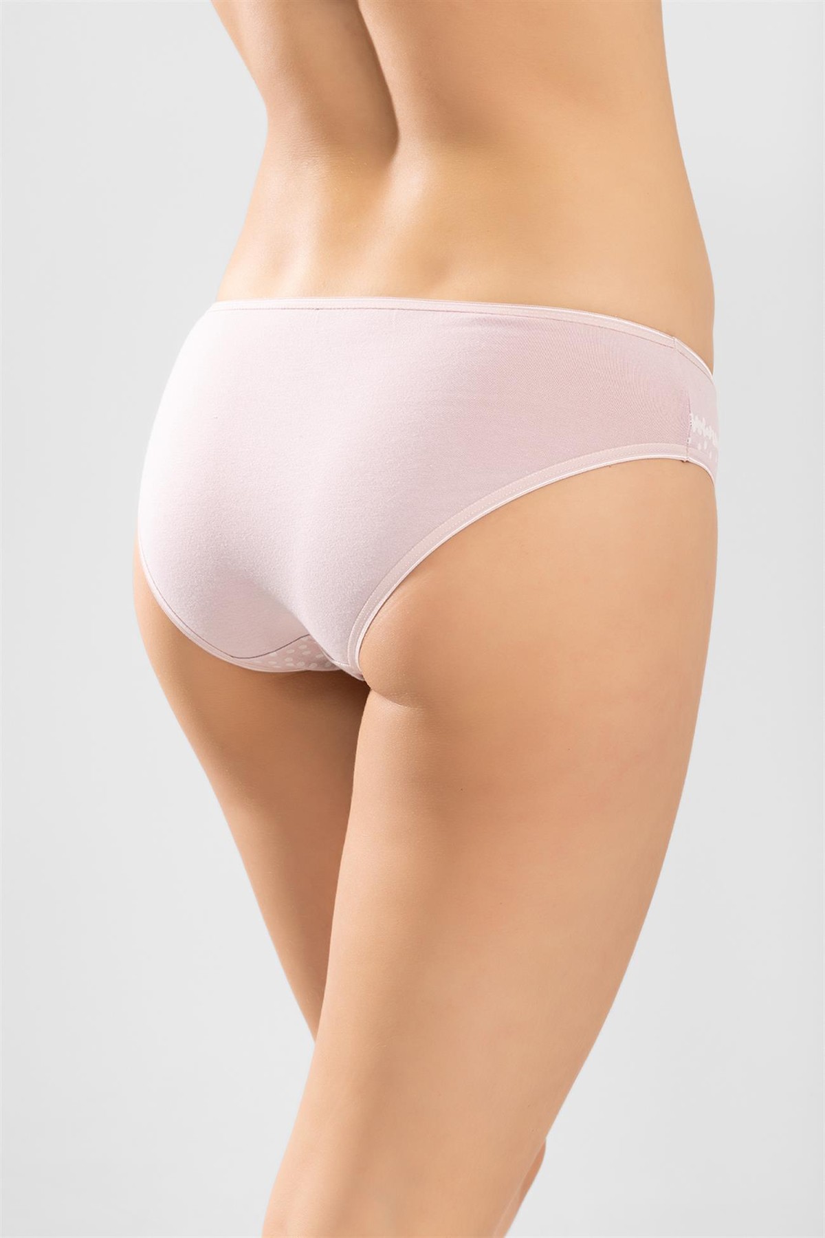 Kadın Pamuklu Puantiye Desenli Bikini Kesim Külot 3'lü Paket Renkli