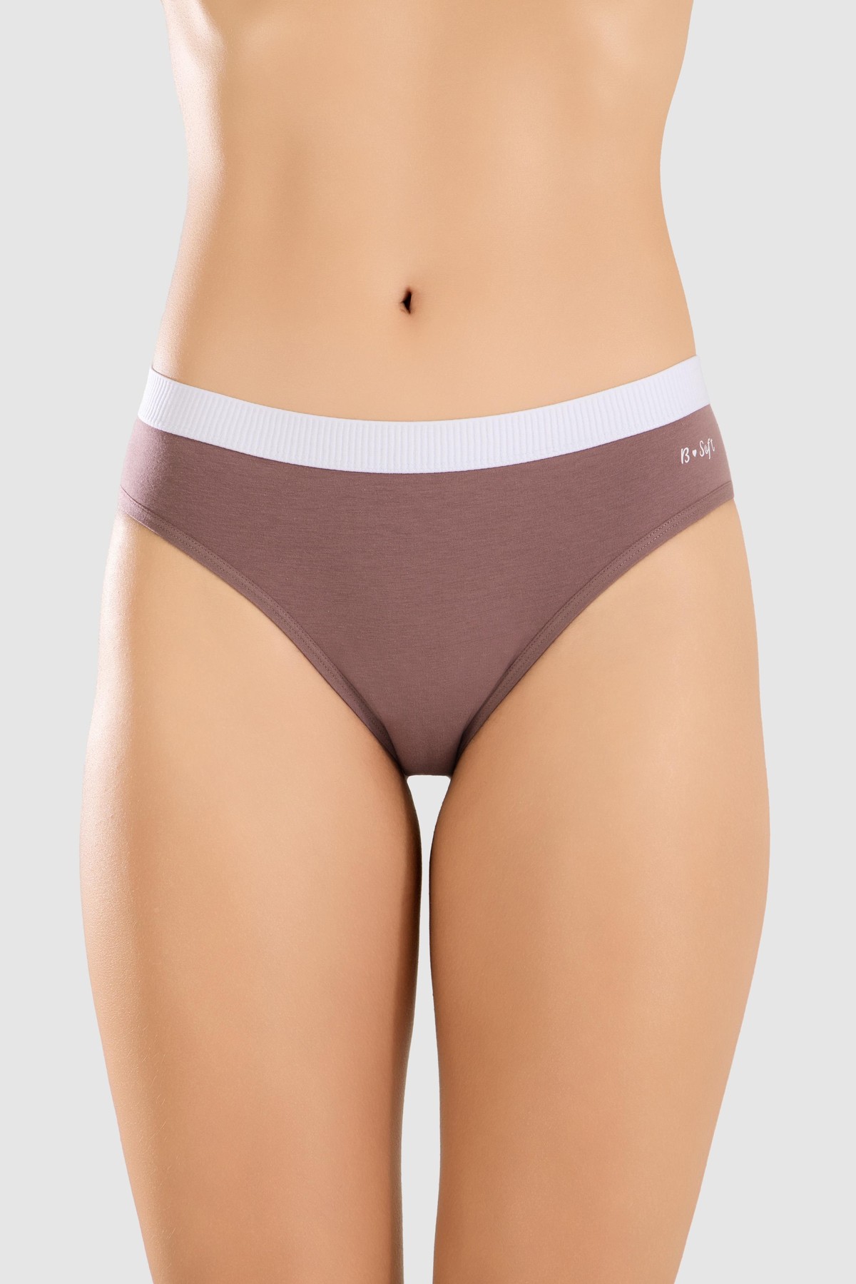 Kadın Pamuklu Renkli Bikini Kesim Düz Külot 3'lü Paket 8428 RENKLİ
