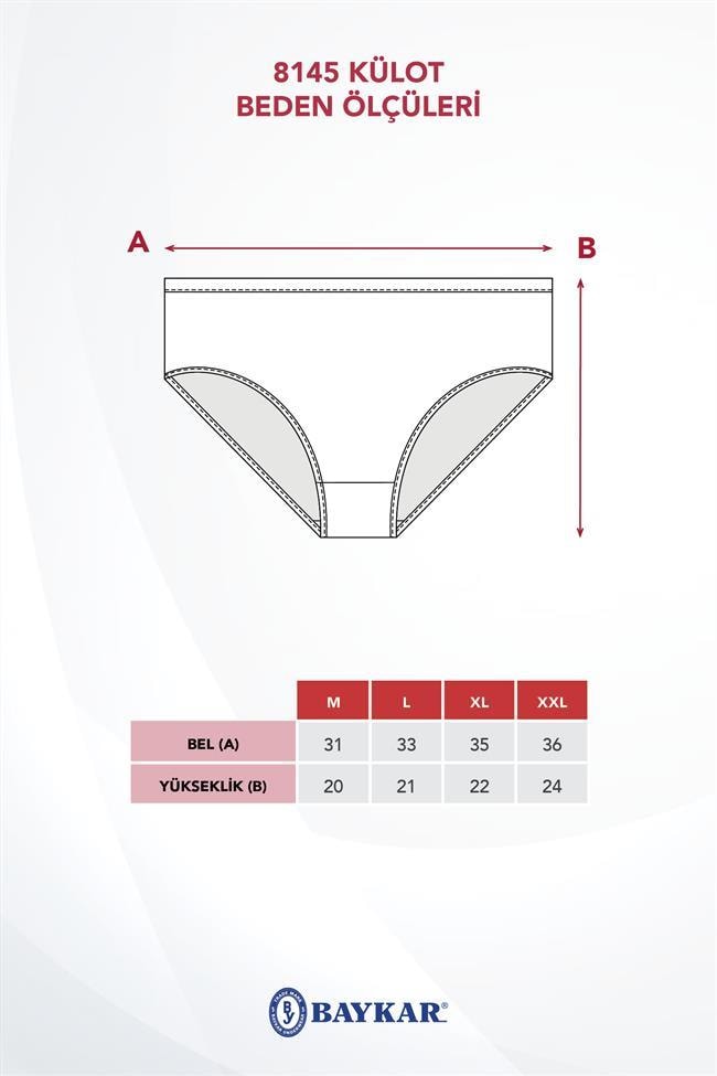 Kadın Pamuklu Renkli Bikini Kesim Külot 3'lü Paket 8424 Renkli