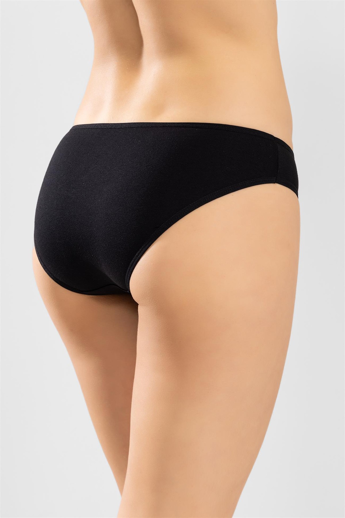 Kadın Pamuklu Zikzak İşlemeli Bikini Kesim Külot 3'lü Paket Siyah