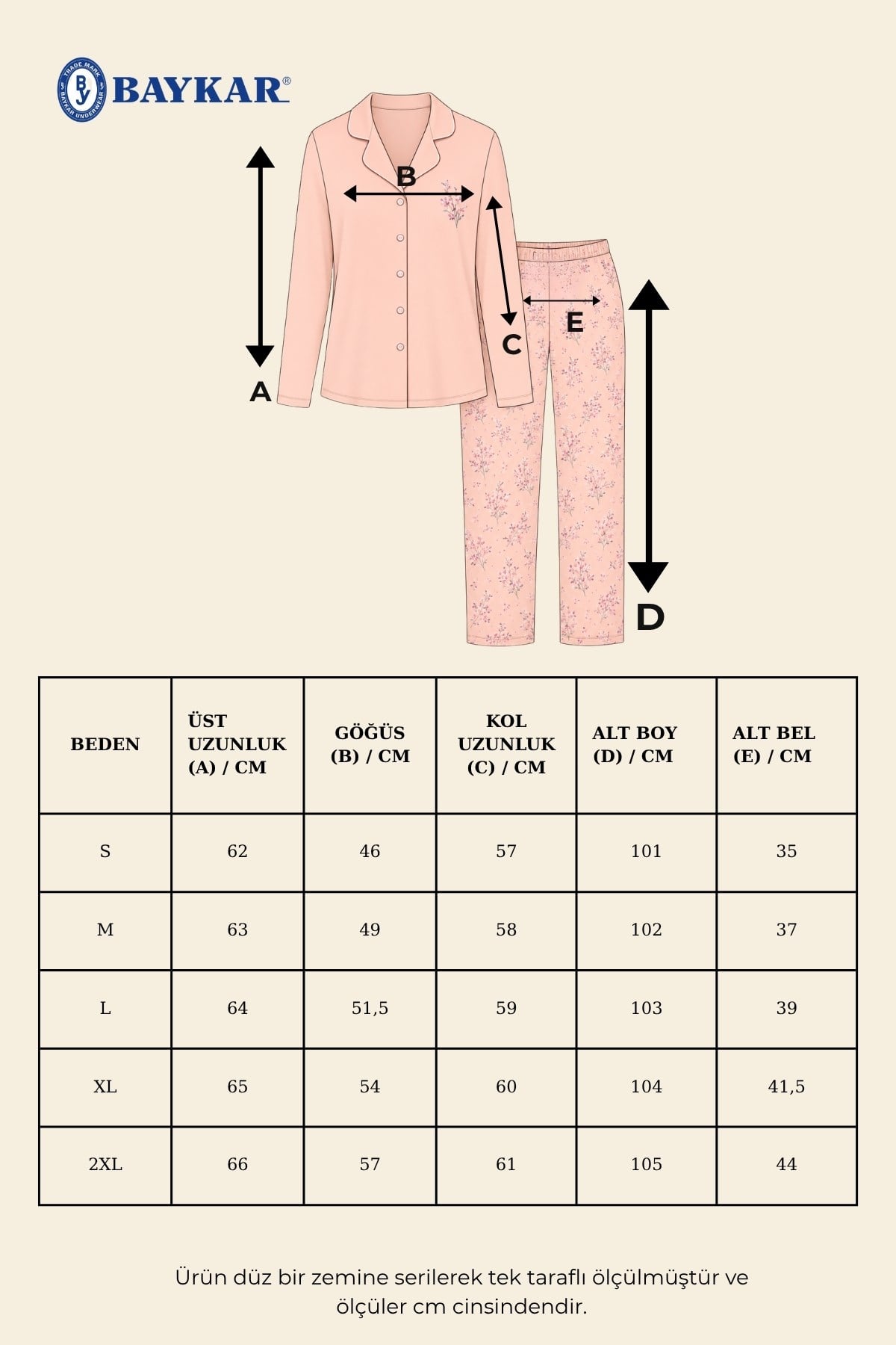 Kadın Viskon Gömlek Yaka Çiçek Baskılı Düğmeli Uzun Kollu Pijama Takımı 9927 Somon