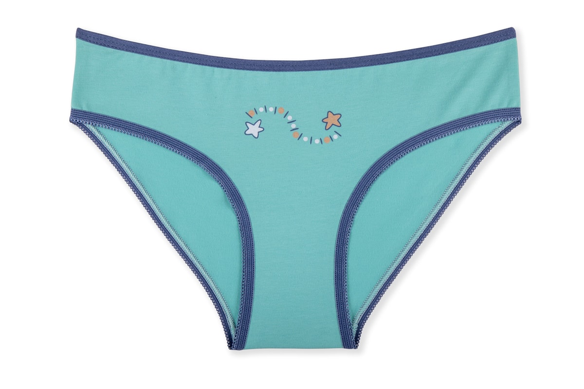 Kız Çocuk Pamuklu Baskılı Bikini Kesim Külot 6'lı Paket 7942 Renkli