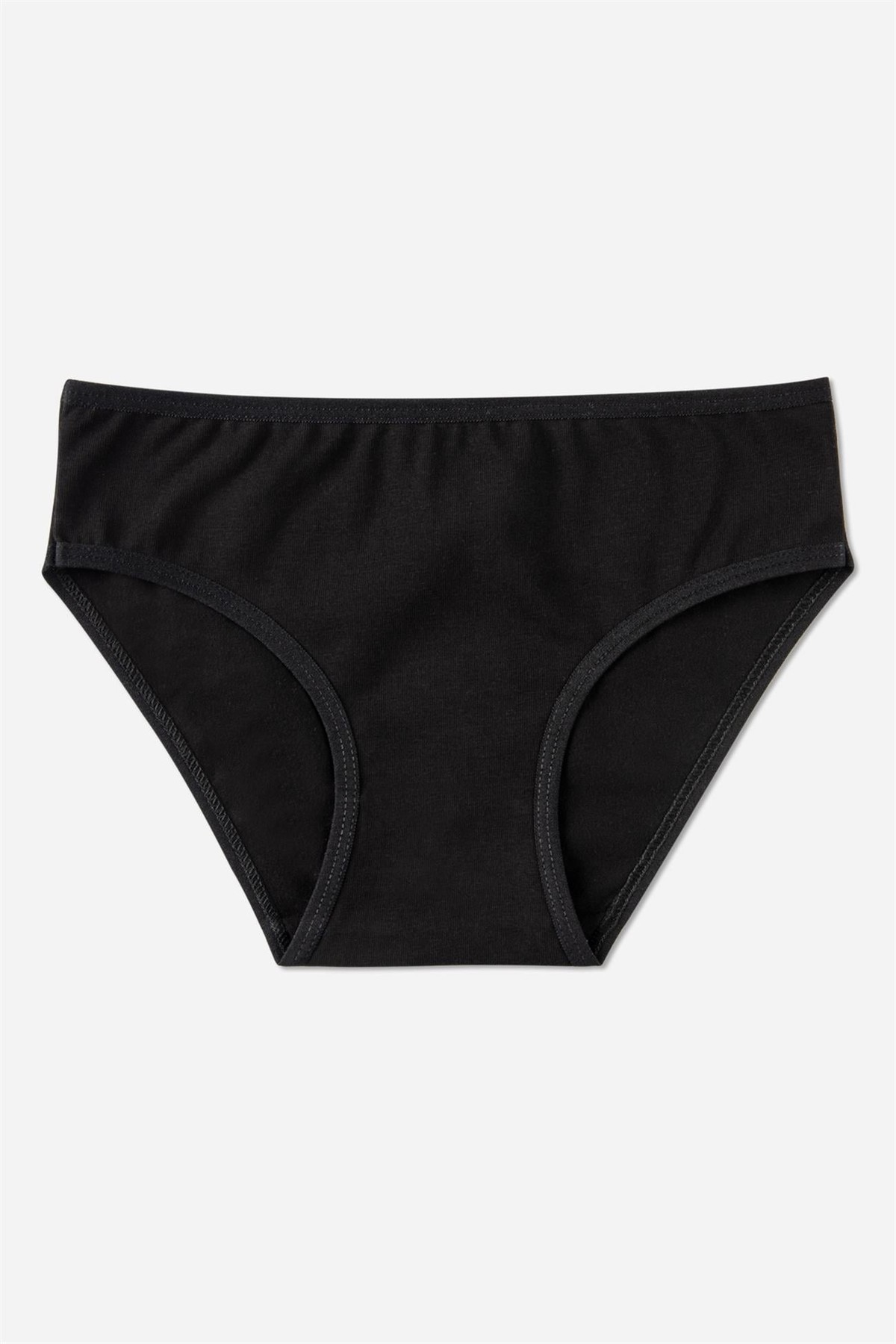 Kız Çocuk Pamuklu Bikini Kesim Düz Basic Külot 3'lü Paket Siyah