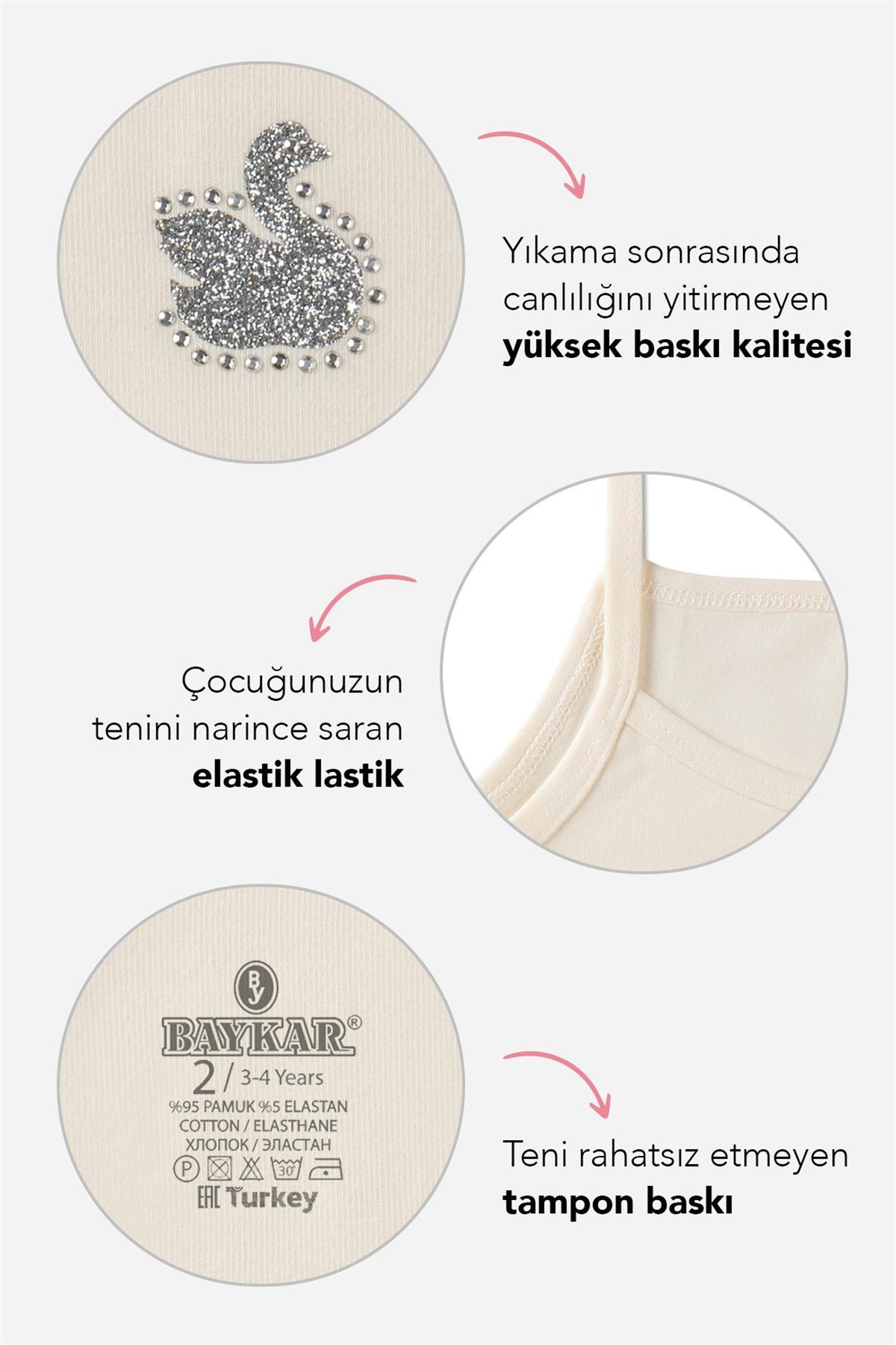 Kız Çocuk Pamuklu İnce İp Askılı Taşlı Düz Atlet 3'lü Paket Asorti Renk