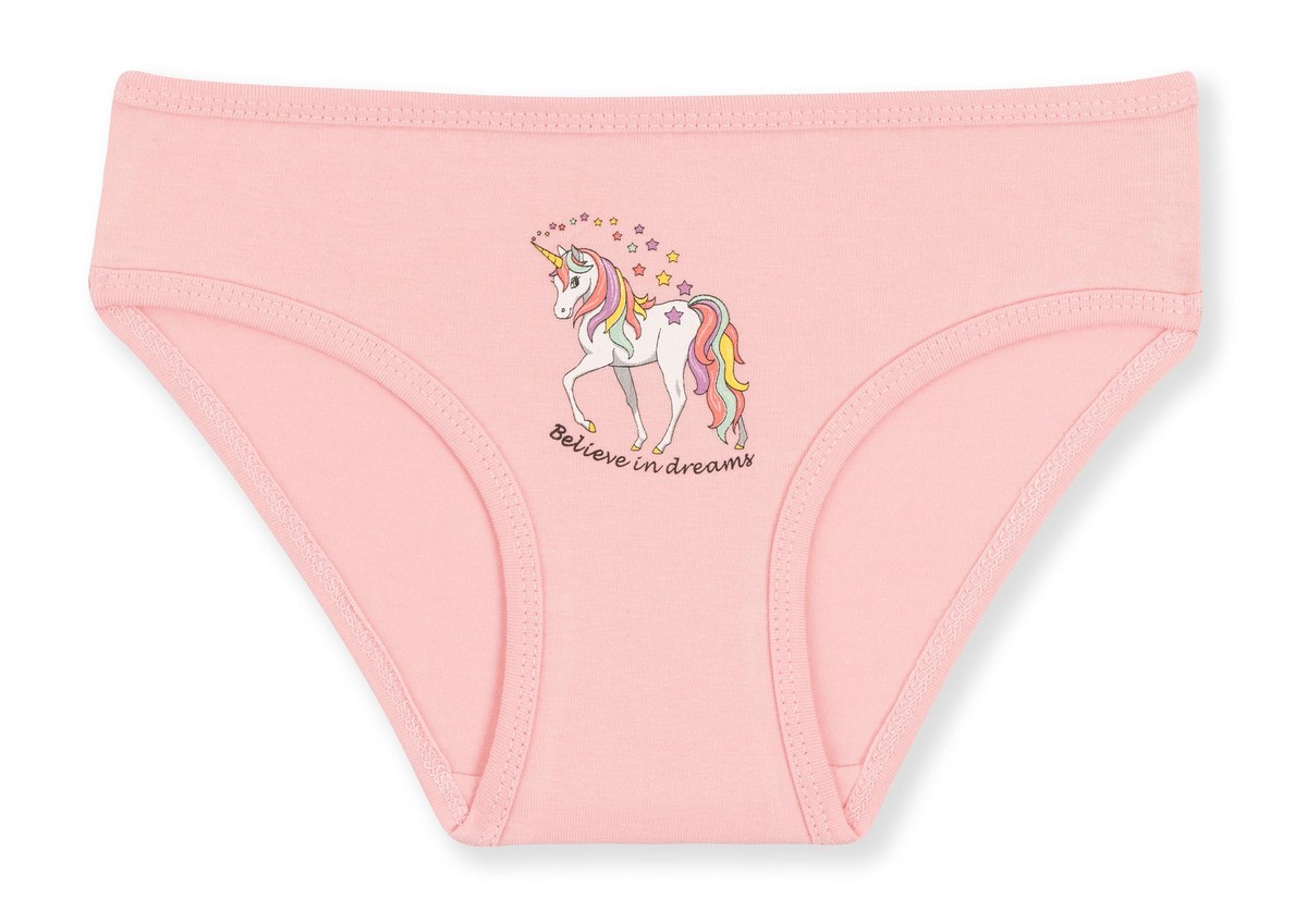 Kız Çocuk Pamuklu Renkli Baskılı Bikini Külot 3'lü Paket 5712 Renkli