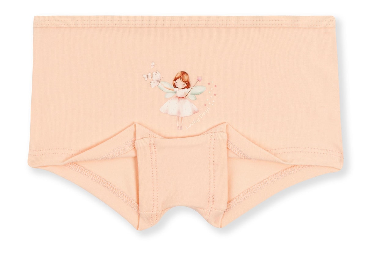 Kız Çocuk Pamuklu Renkli Baskılı Likralı Boxer 3'lü Paket 5740 Renkli