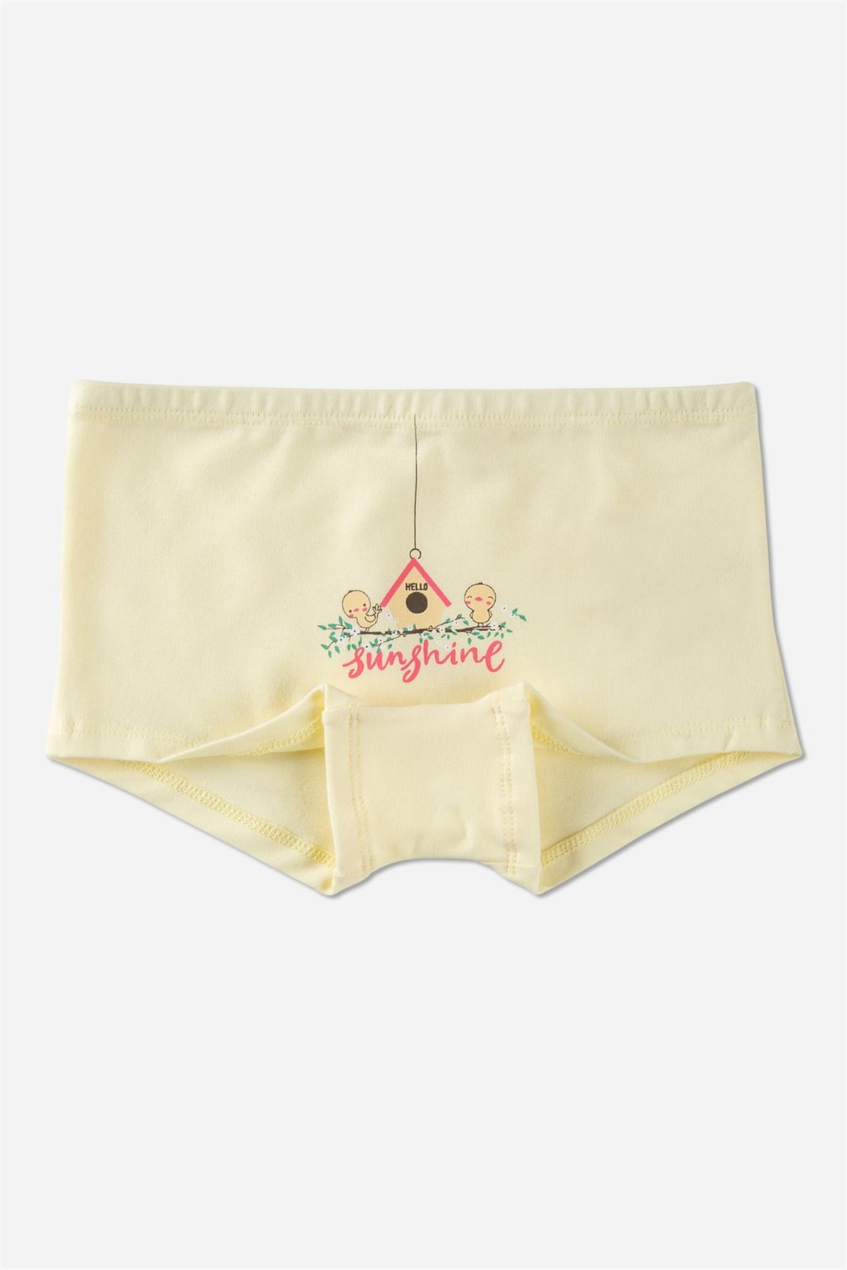 Kız Çocuk Pamuklu Renkli Baskılı Likralı Boxer 3'lü Paket 5664 Renkli
