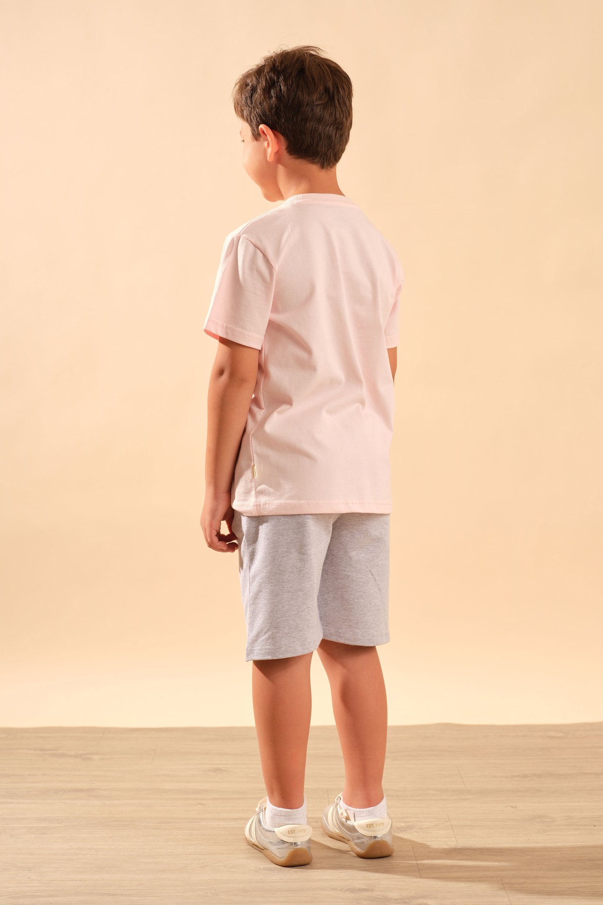 Unisex Çocuk %100 Pamuk Kısa Kollu Basic Tişört 2055 Pembe