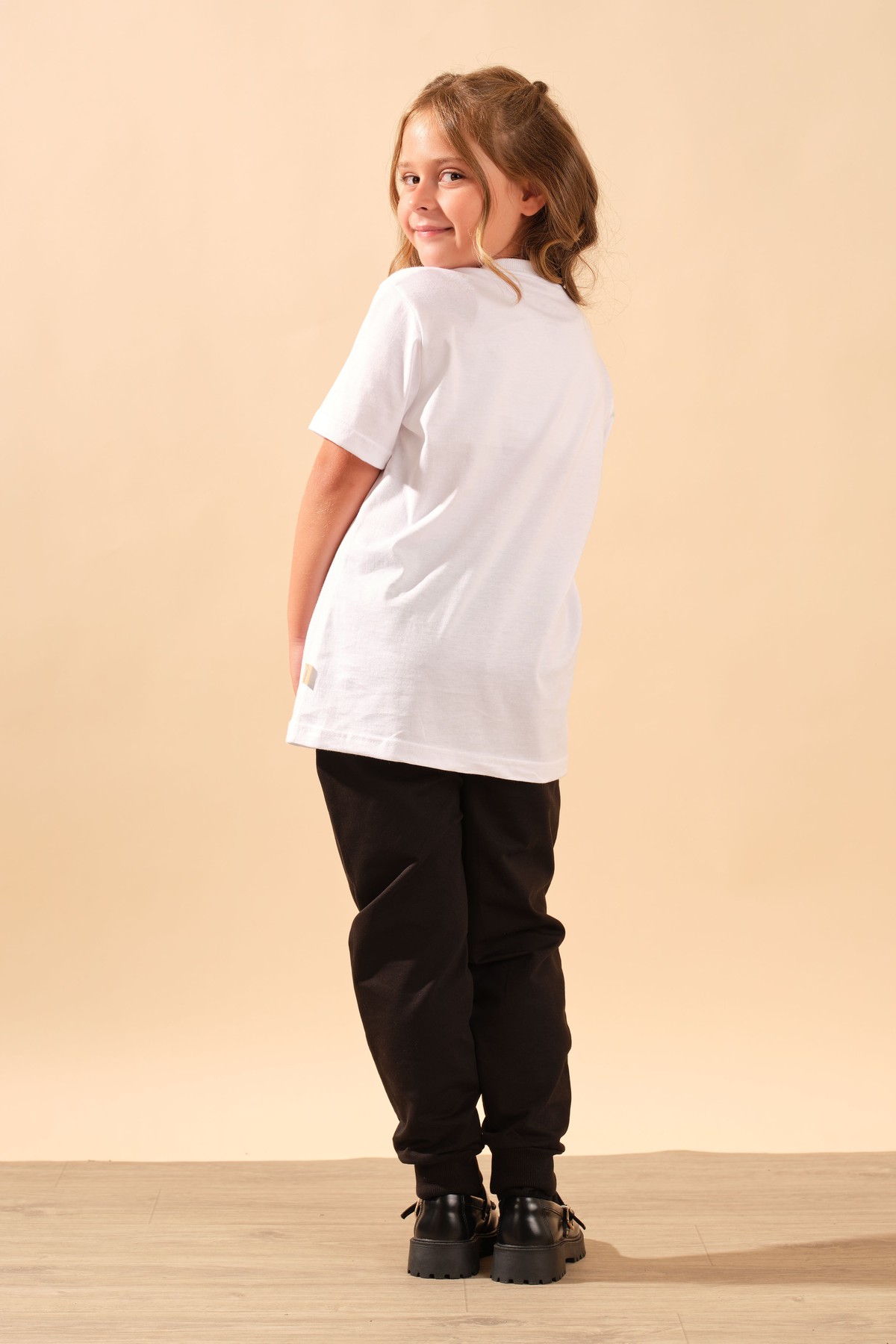Unisex Çocuk %100 Pamuk Kısa Kollu Basic Tişört 2055 Beyaz