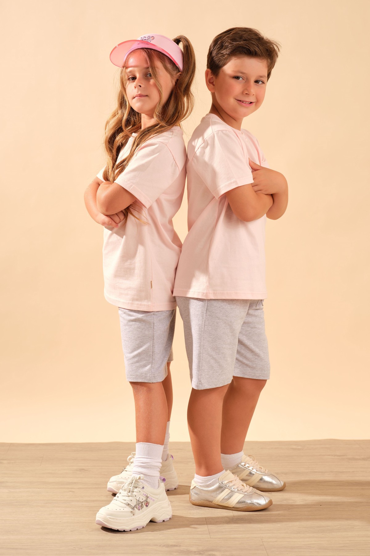 Unisex Çocuk %100 Pamuk Kısa Kollu Basic Tişört 2055 Pembe