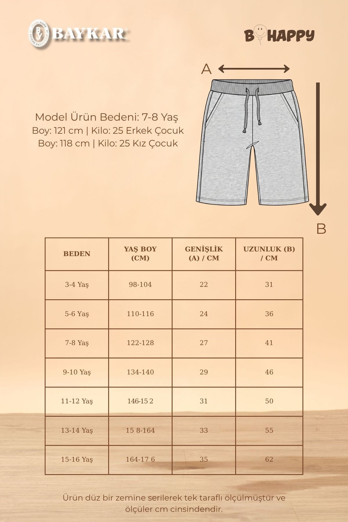 Unisex Çocuk Beli Lastikli Cepli Pamuklu Şort 9050 Gri