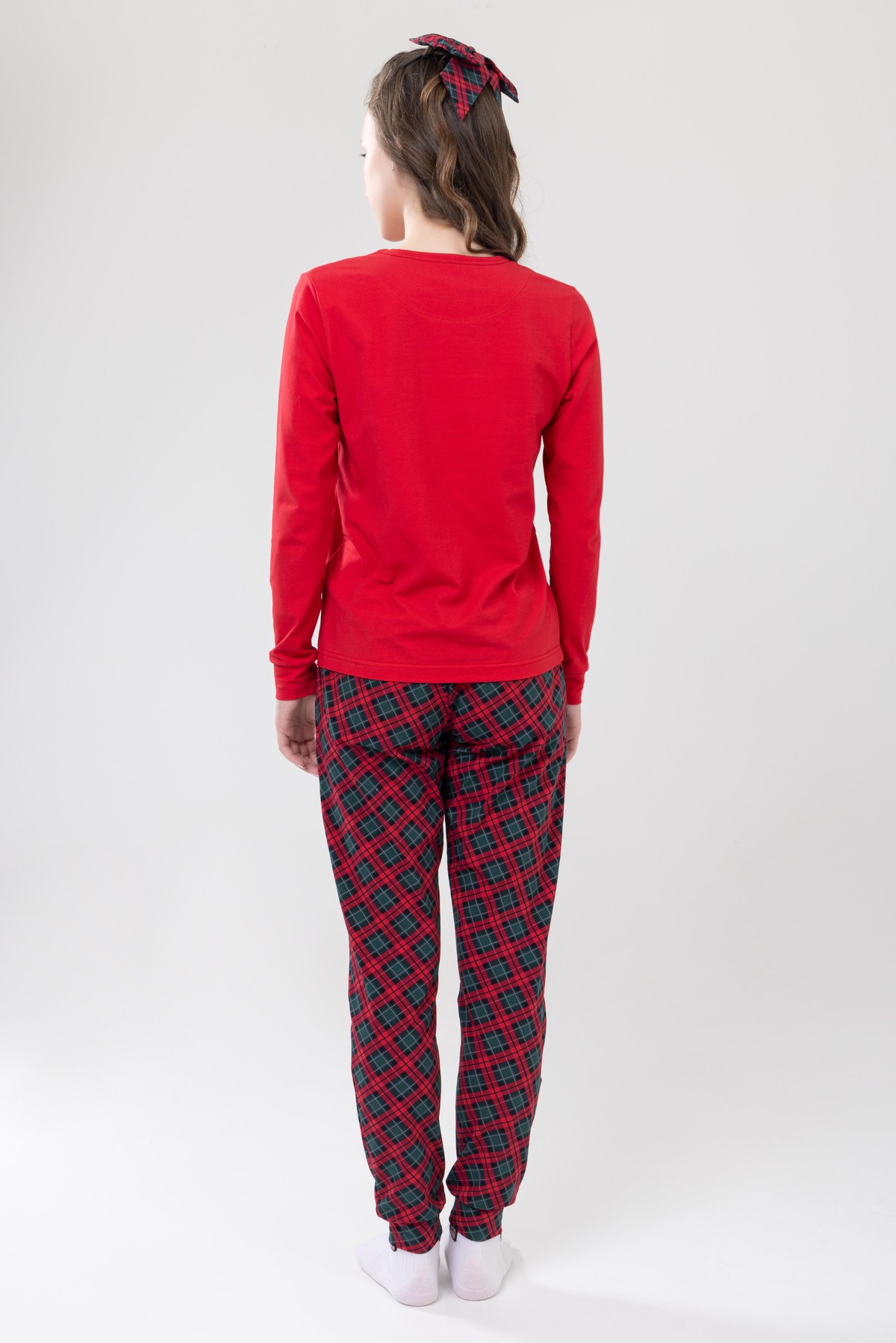 Unisex Çocuk Uzun Kollu Pijama Takımı 9505 Kırmızı