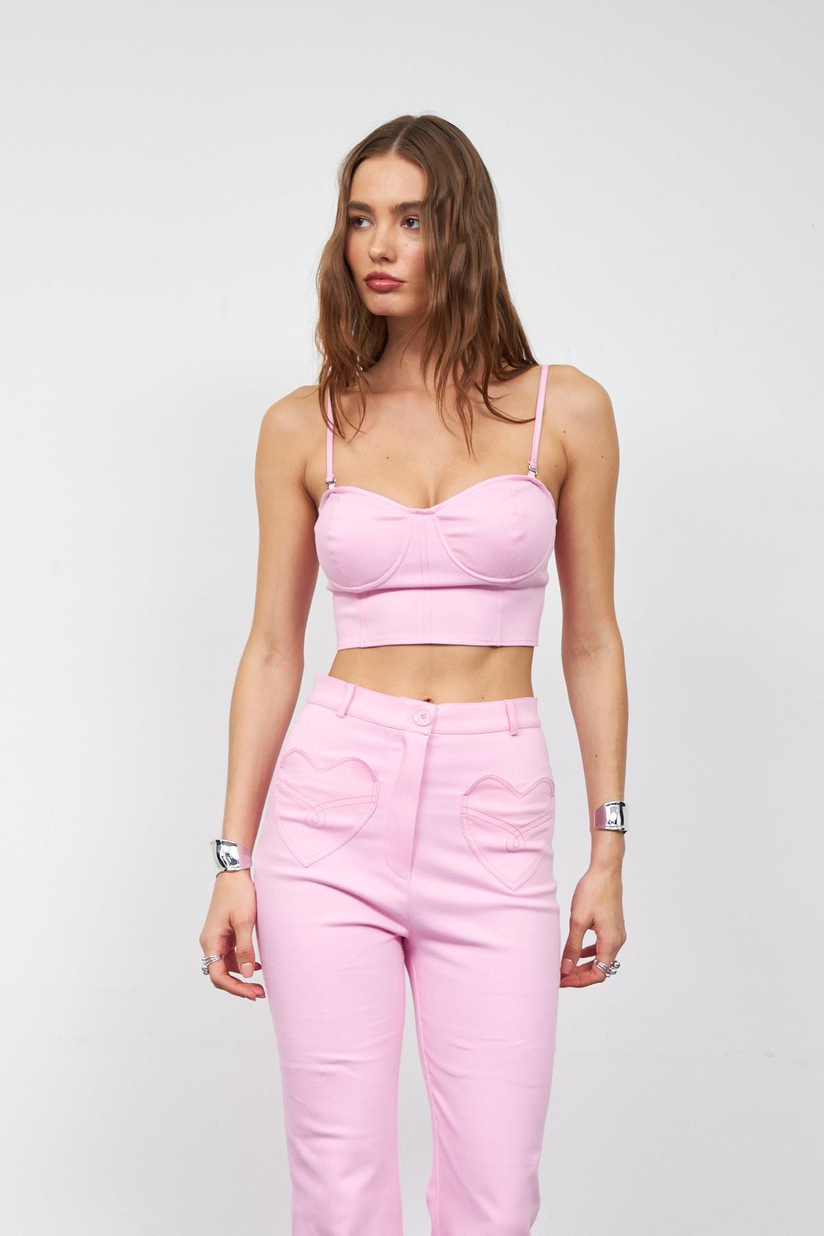 Amore Chic Askısı Çıkarılabilen Büstiyer Pembe