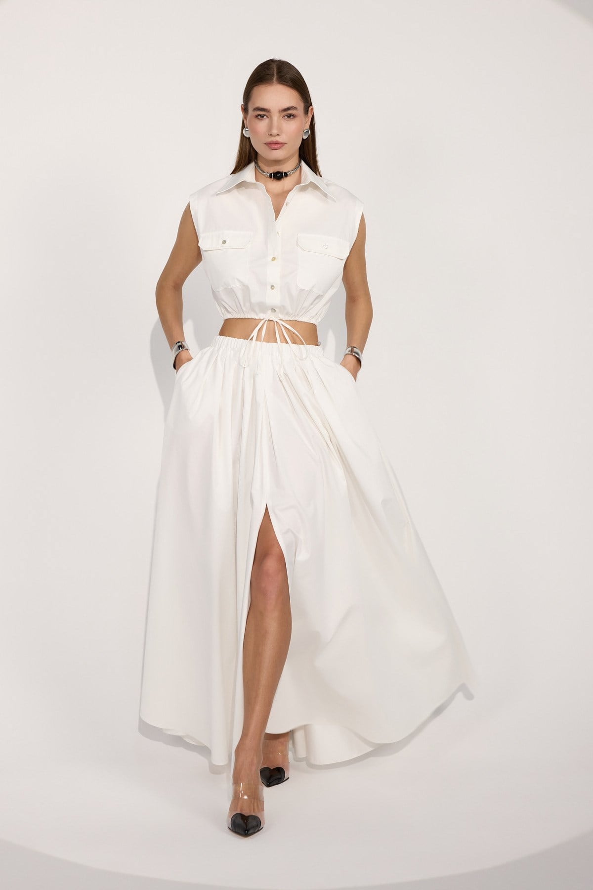 Aria Maxi Skirt White